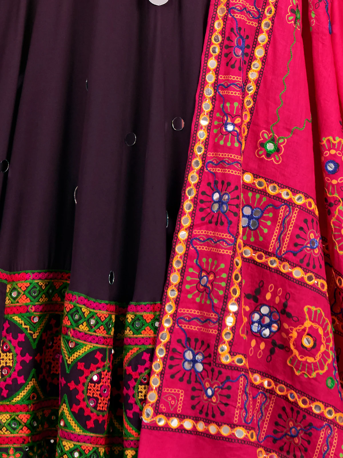 Odette Purple Viscose Rayon Embroidered Semi Stitched Lehenga Choli For Women - Image 6