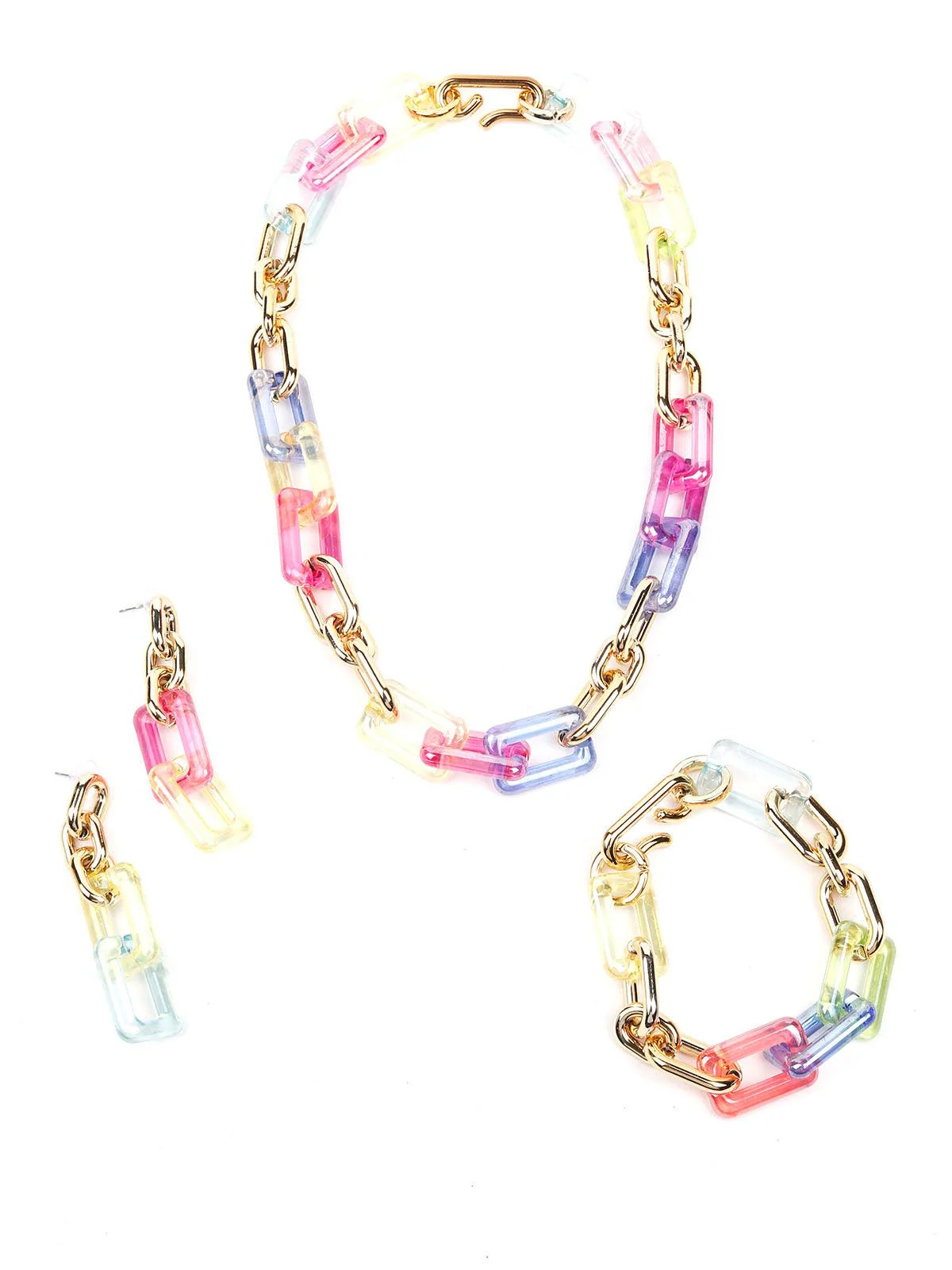 Odette Women Multicolor Metal Necklace Set - Image 3