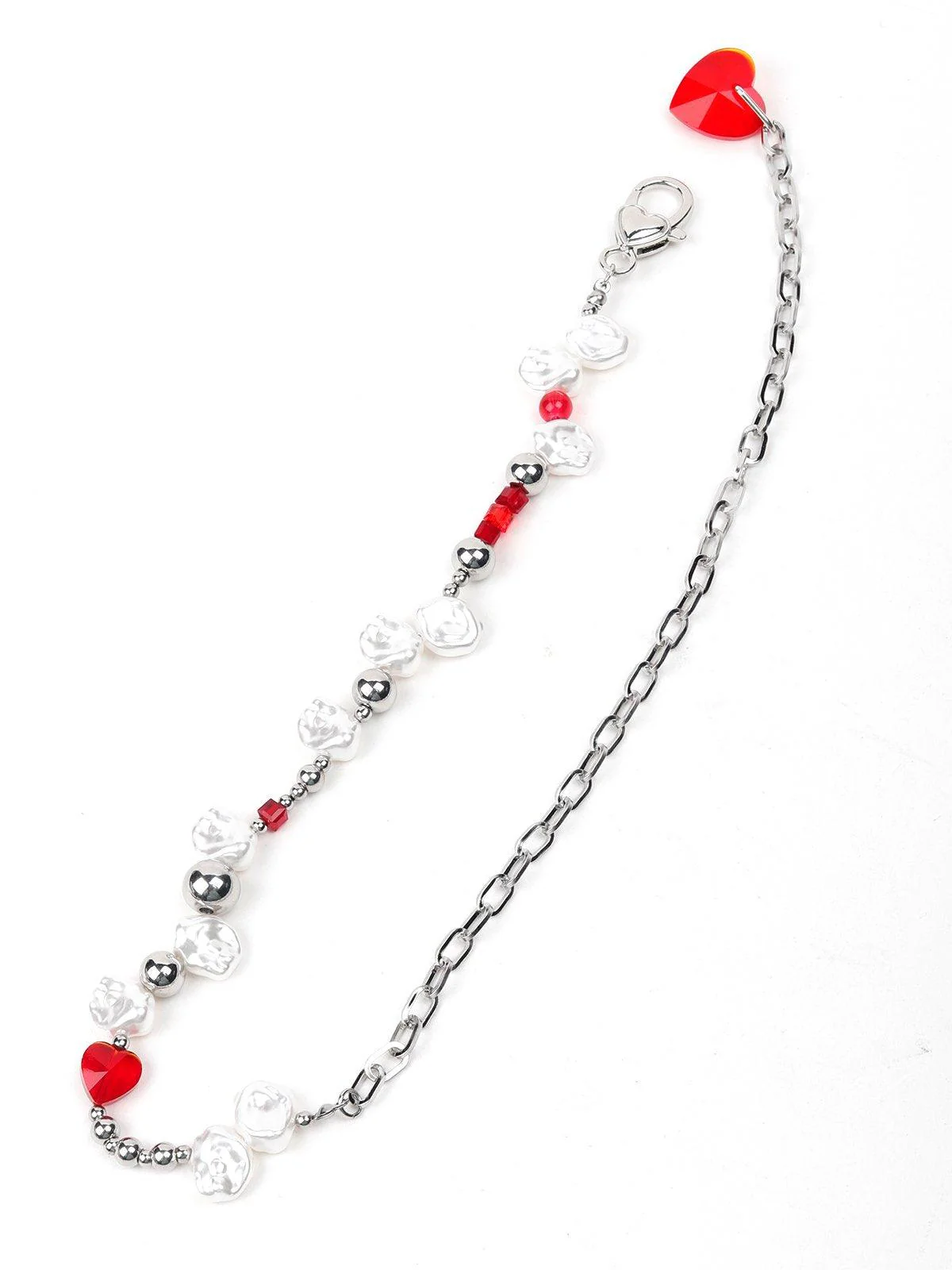 Odette Women Red And White Beads Necklace - Image 3