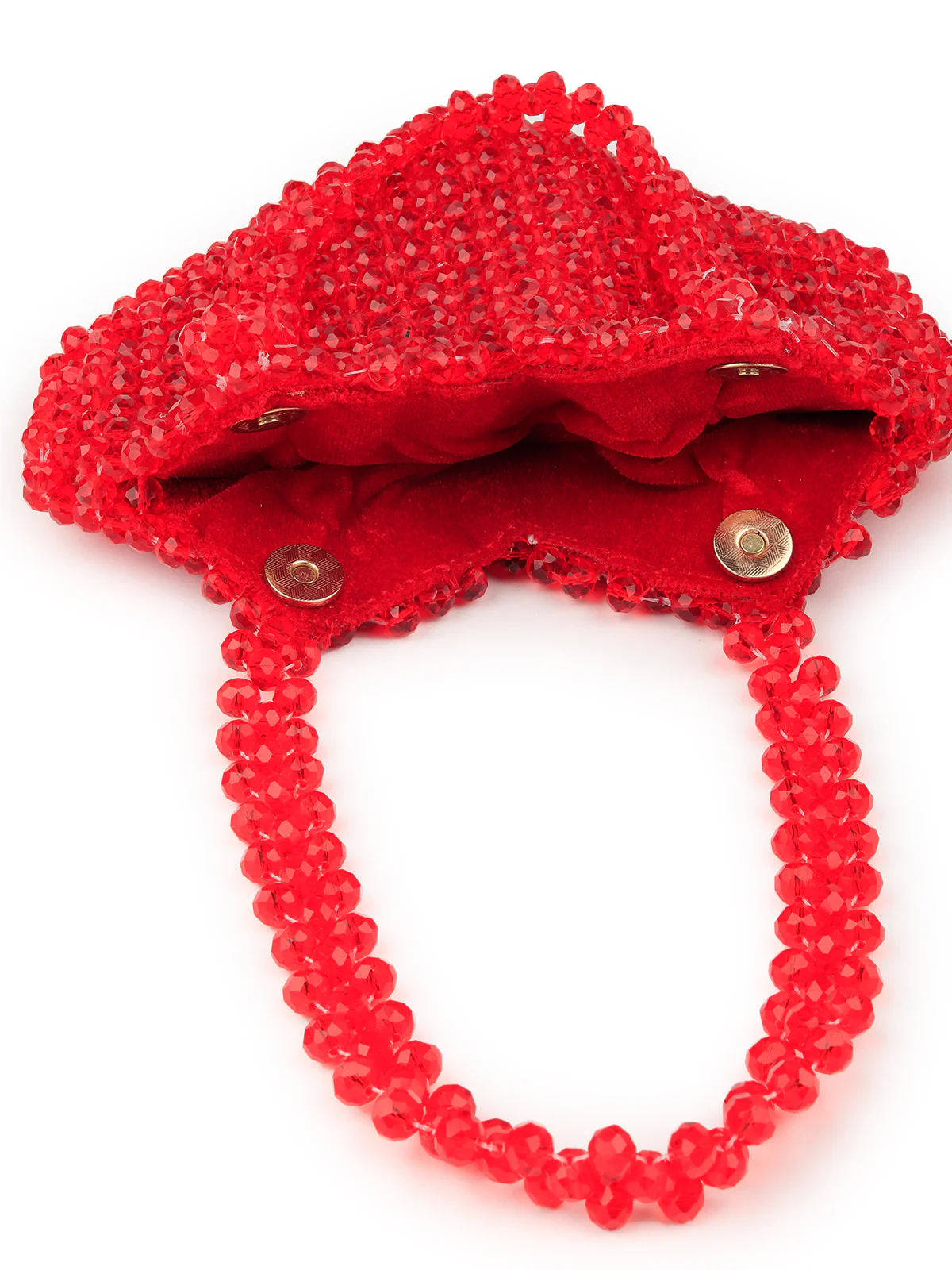 Odette Women Red Beads Woven Clutch - Image 5