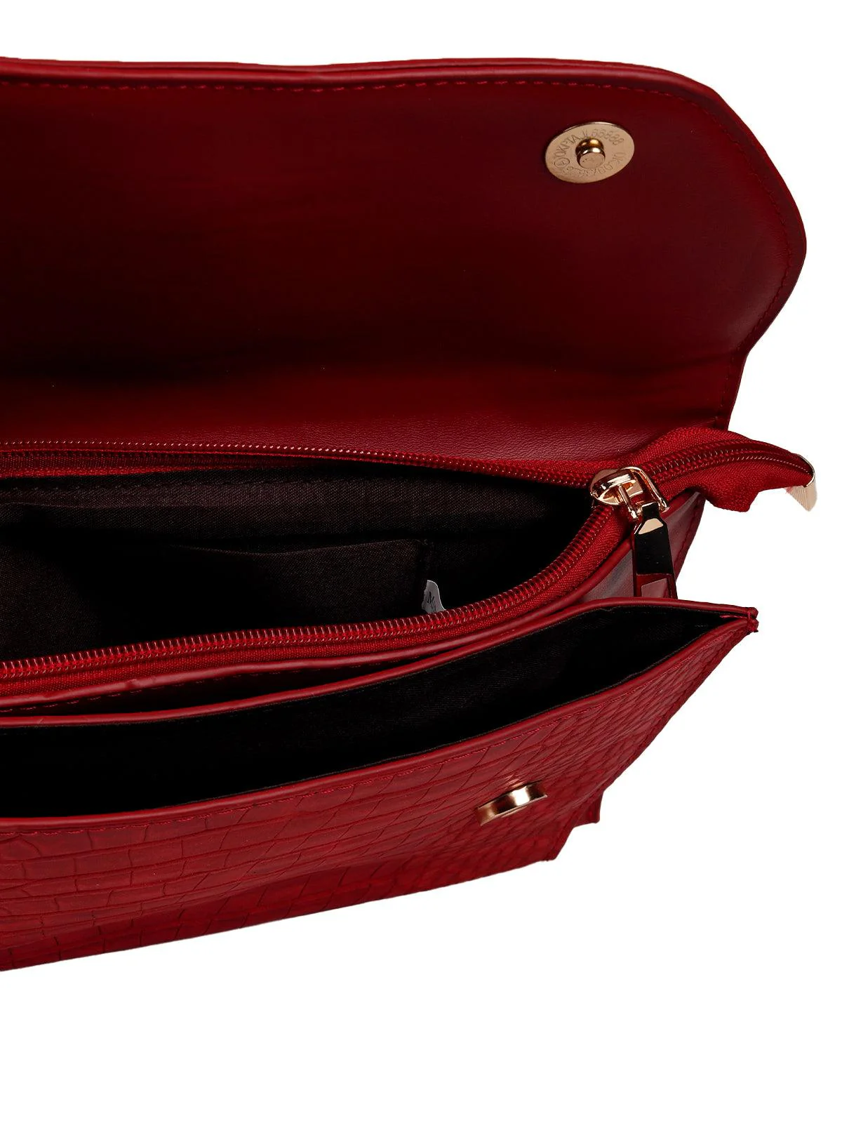 Odette Women Red Leatherette Sling Bag - Image 5