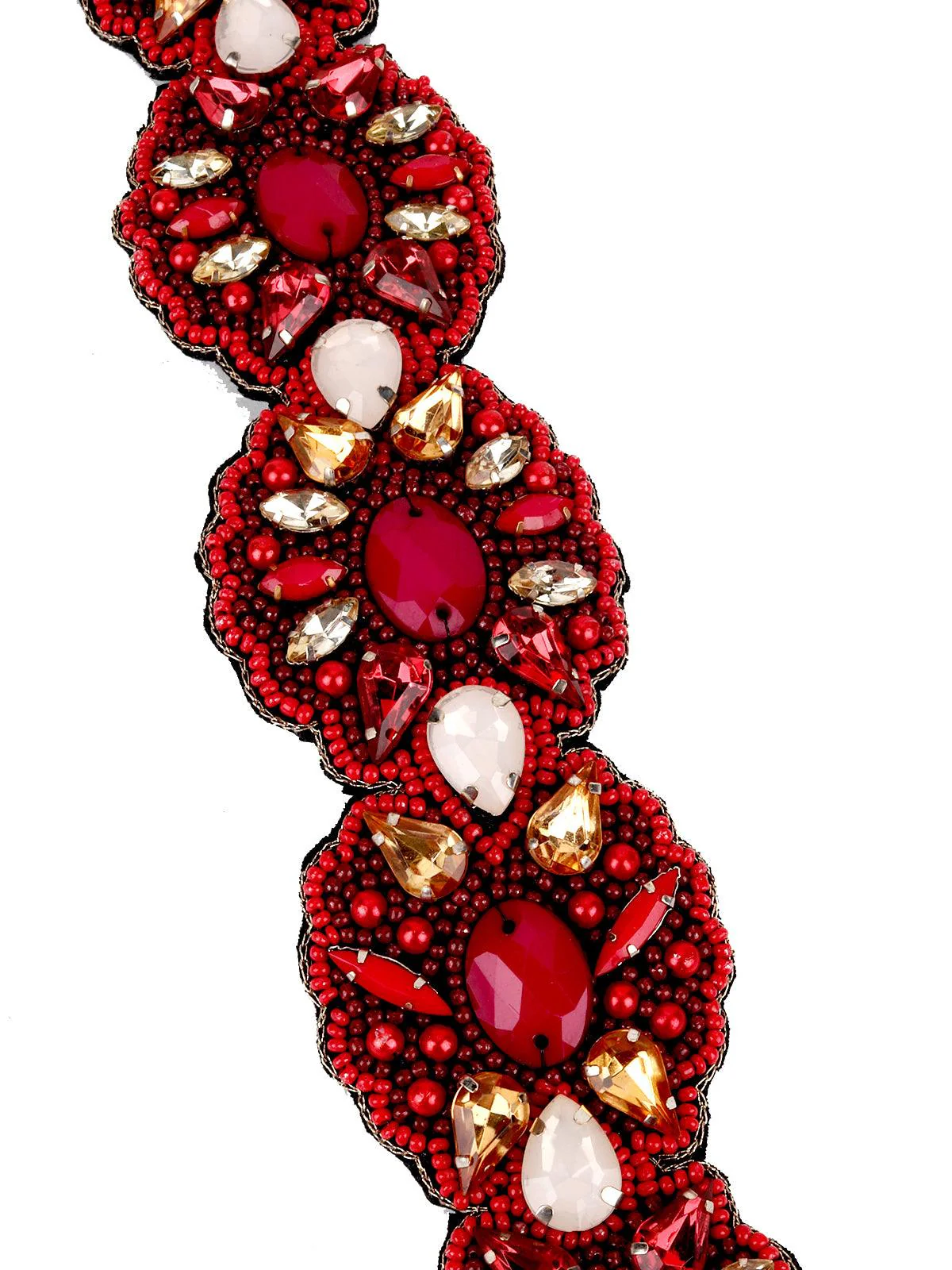 Odette Women Red Crystal Embellished Belt - Image 4