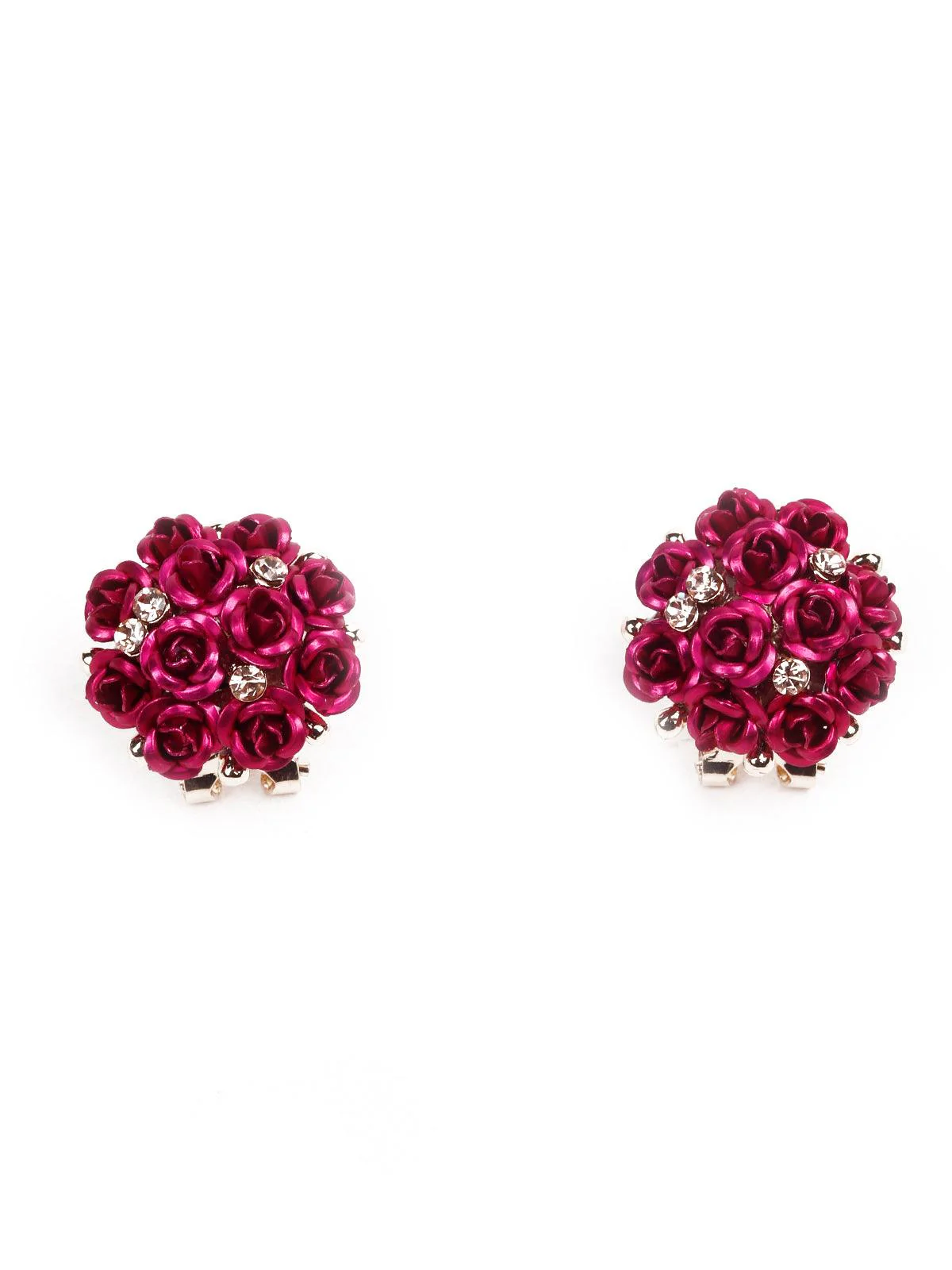 Odette Women Red Floral Metal Necklace Set - Image 7