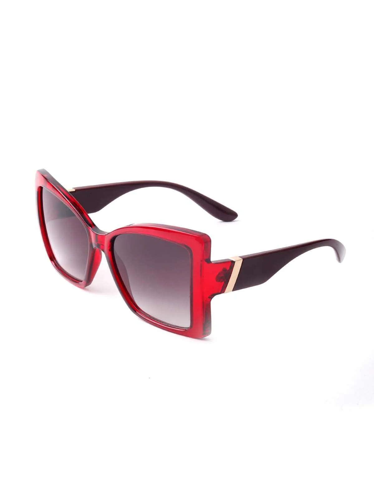 Odette Women Red Frame Flared Stunning Sunglasses - Image 4