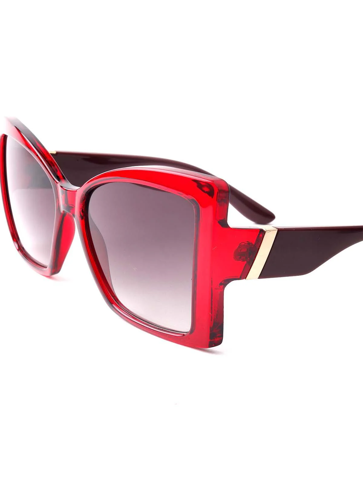 Odette Women Red Frame Flared Stunning Sunglasses - Image 5