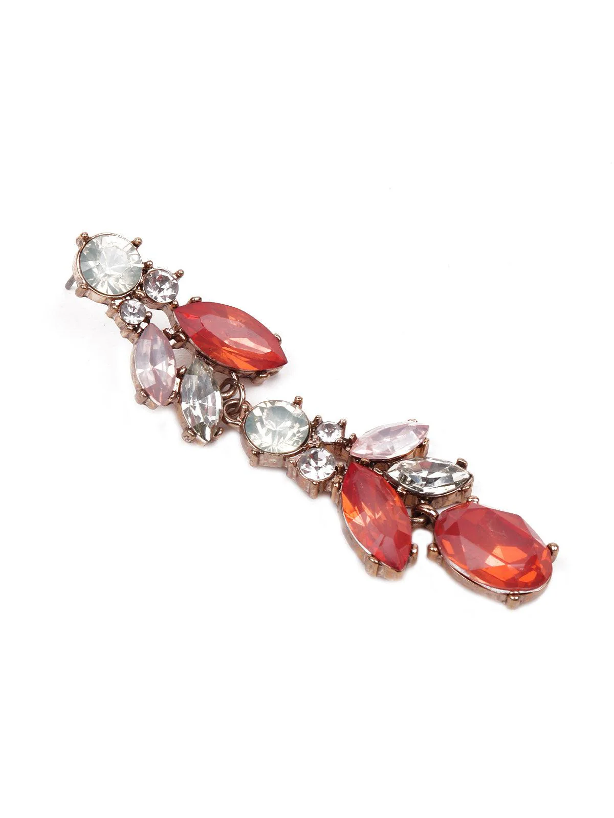 Odette Women Red Gorgeous Metal Drop Earrings - Image 5