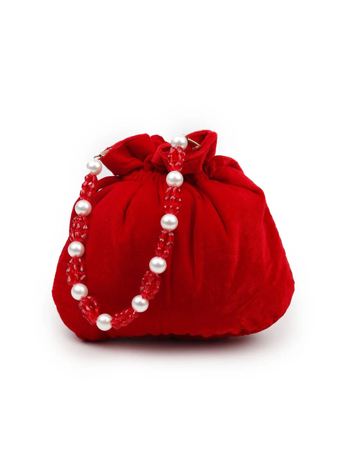 Odette Women Red Metal Potli Bag - Image 6