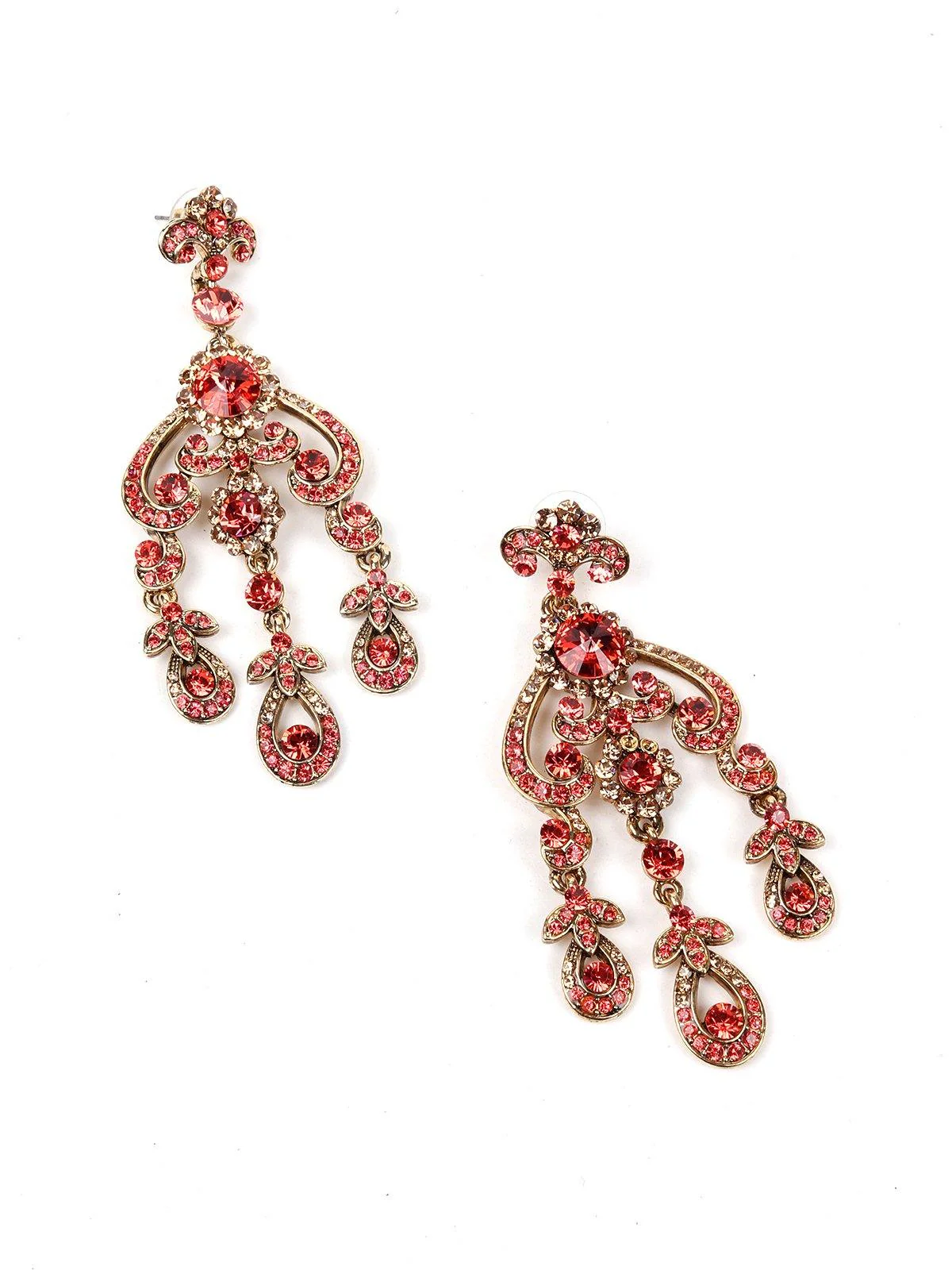 Odette Women Red Stone Metal Designer Set - Image 4