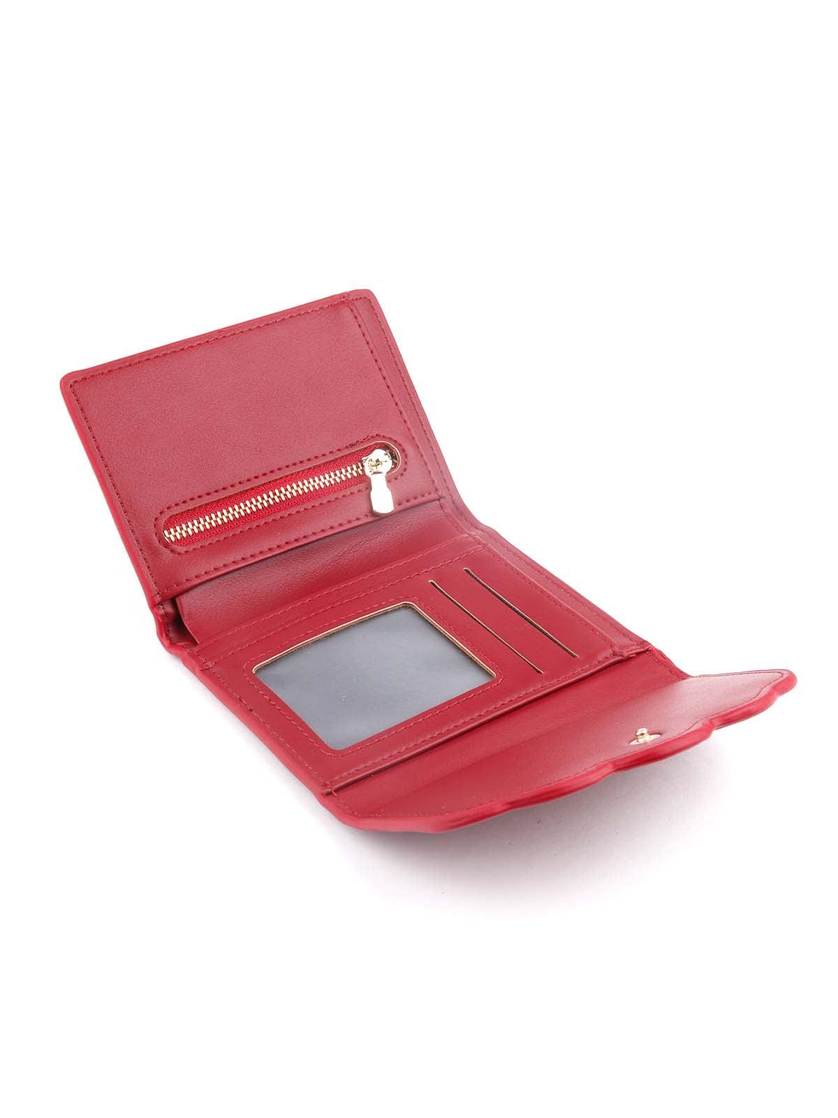 Odette Women Red Stunning Floral Textured Wallet - Image 6