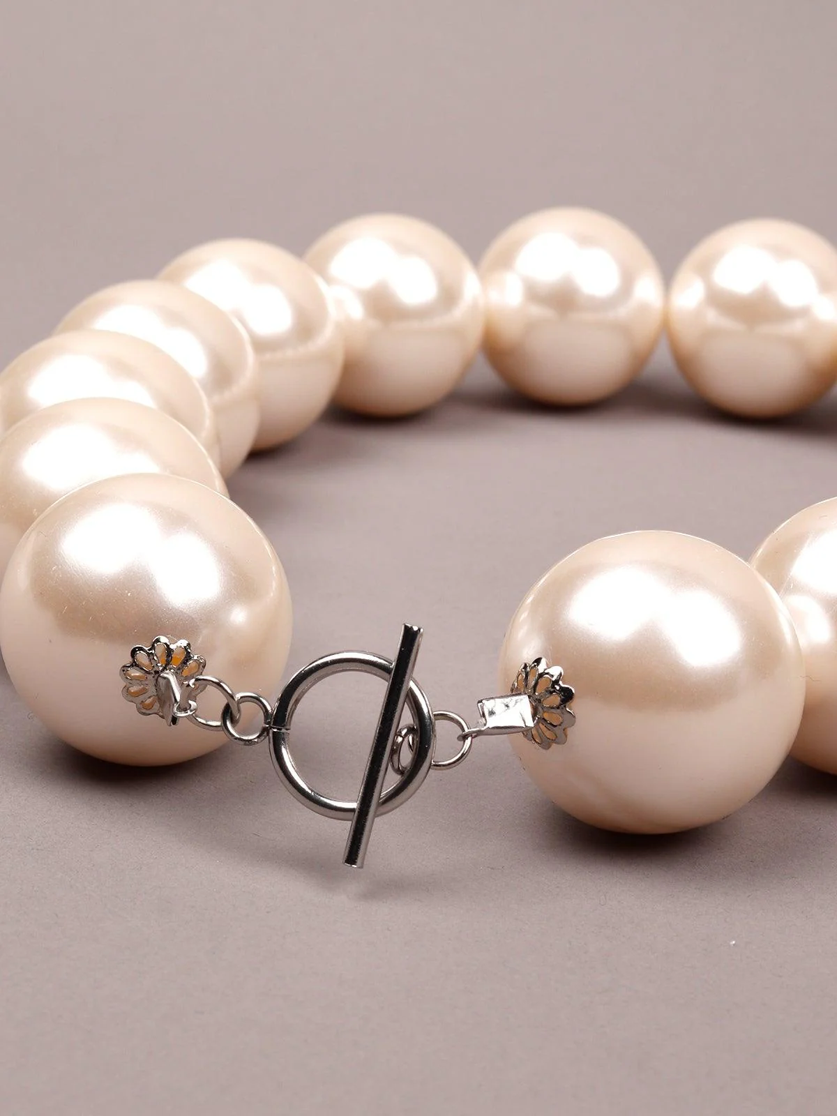 Odette Women White Faux Pearls Necklace - Image 6