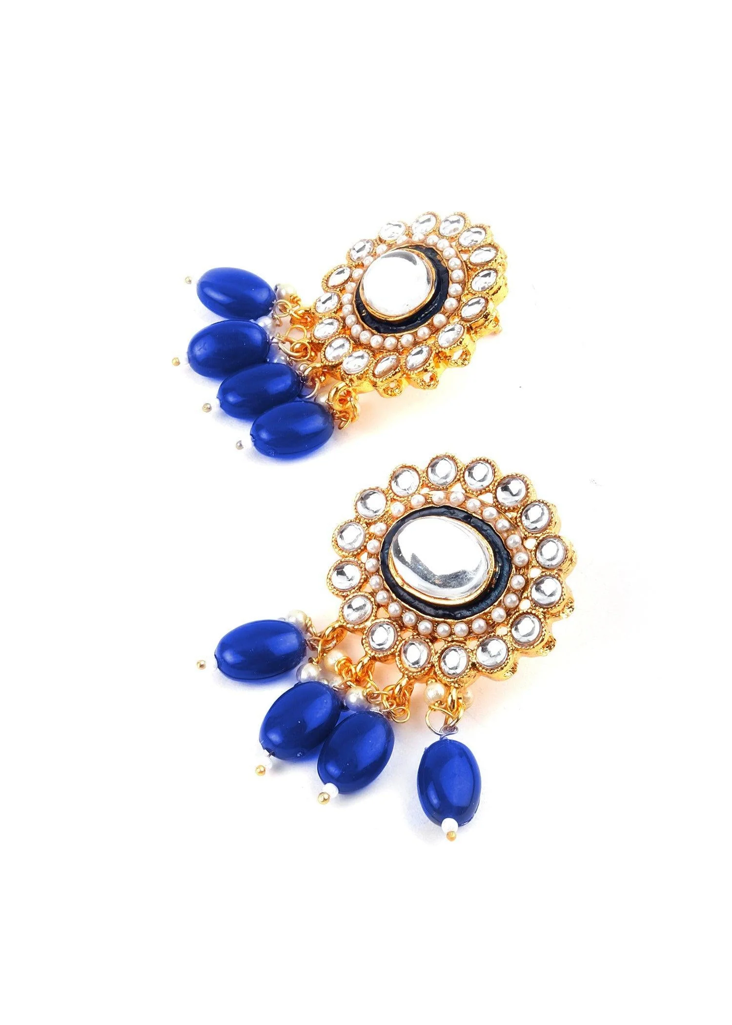 Odette Women Royal Blue Gold Choker Set - Image 4
