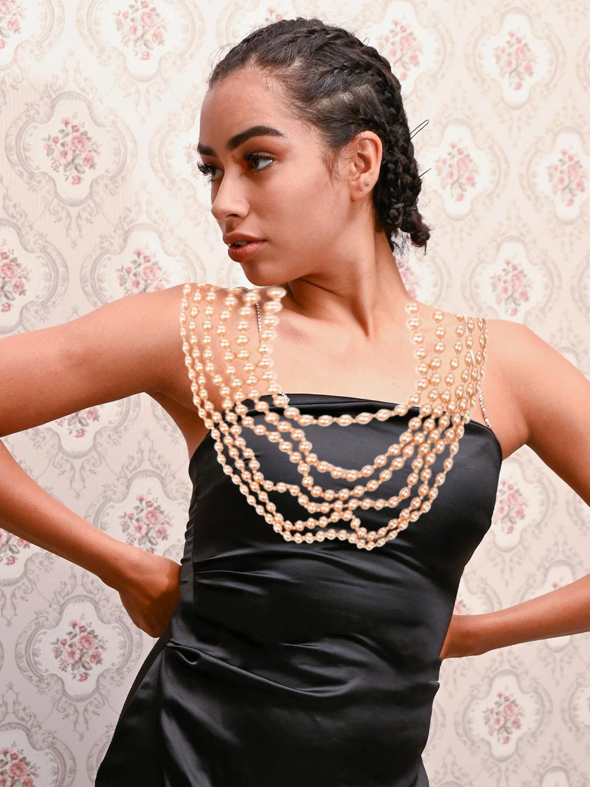 Odette Women Gold Multi-Beaded Necklace - Image 2