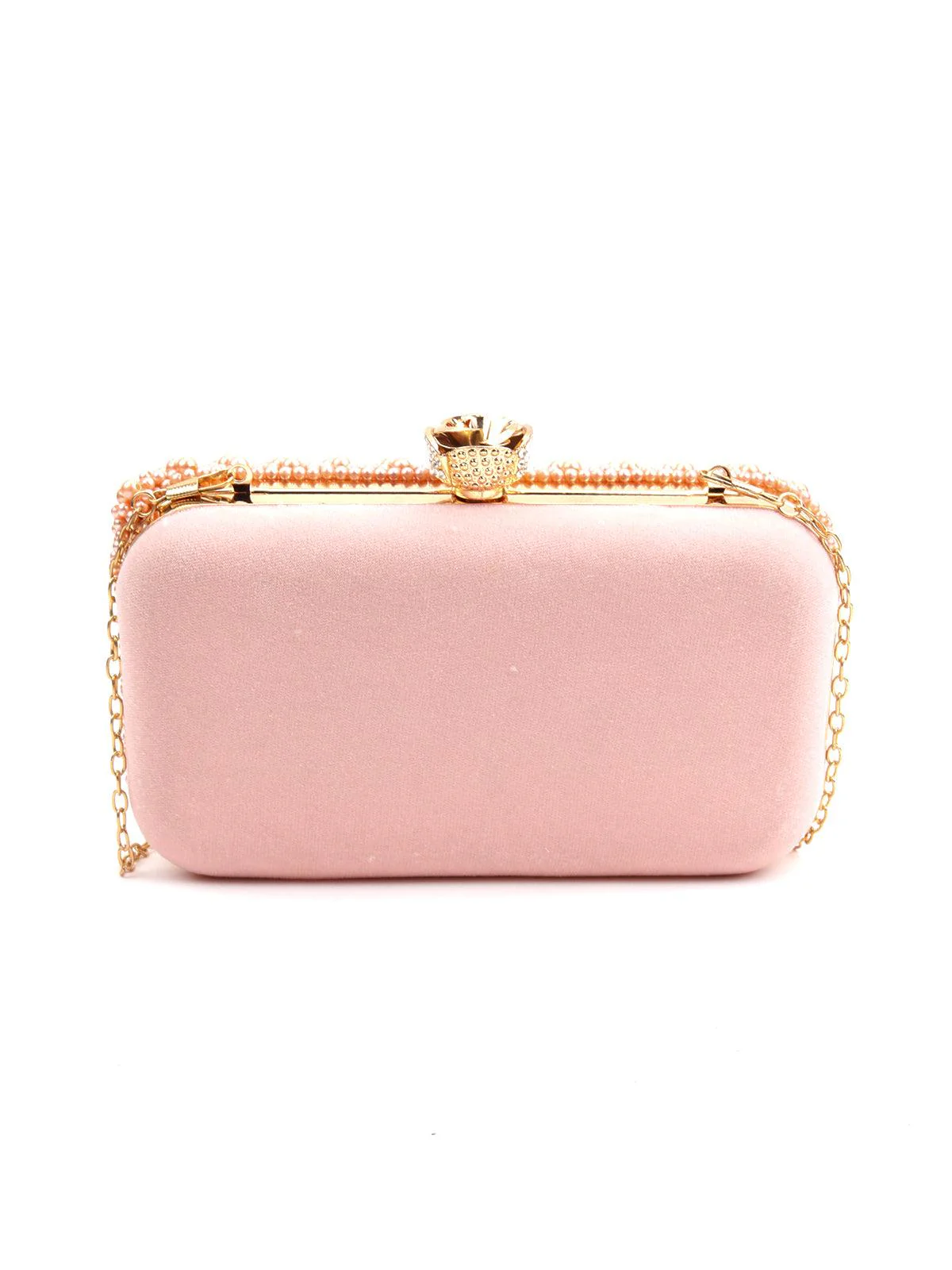 Odette Women Rose Gold Pearl Clutch Bag - Image 5