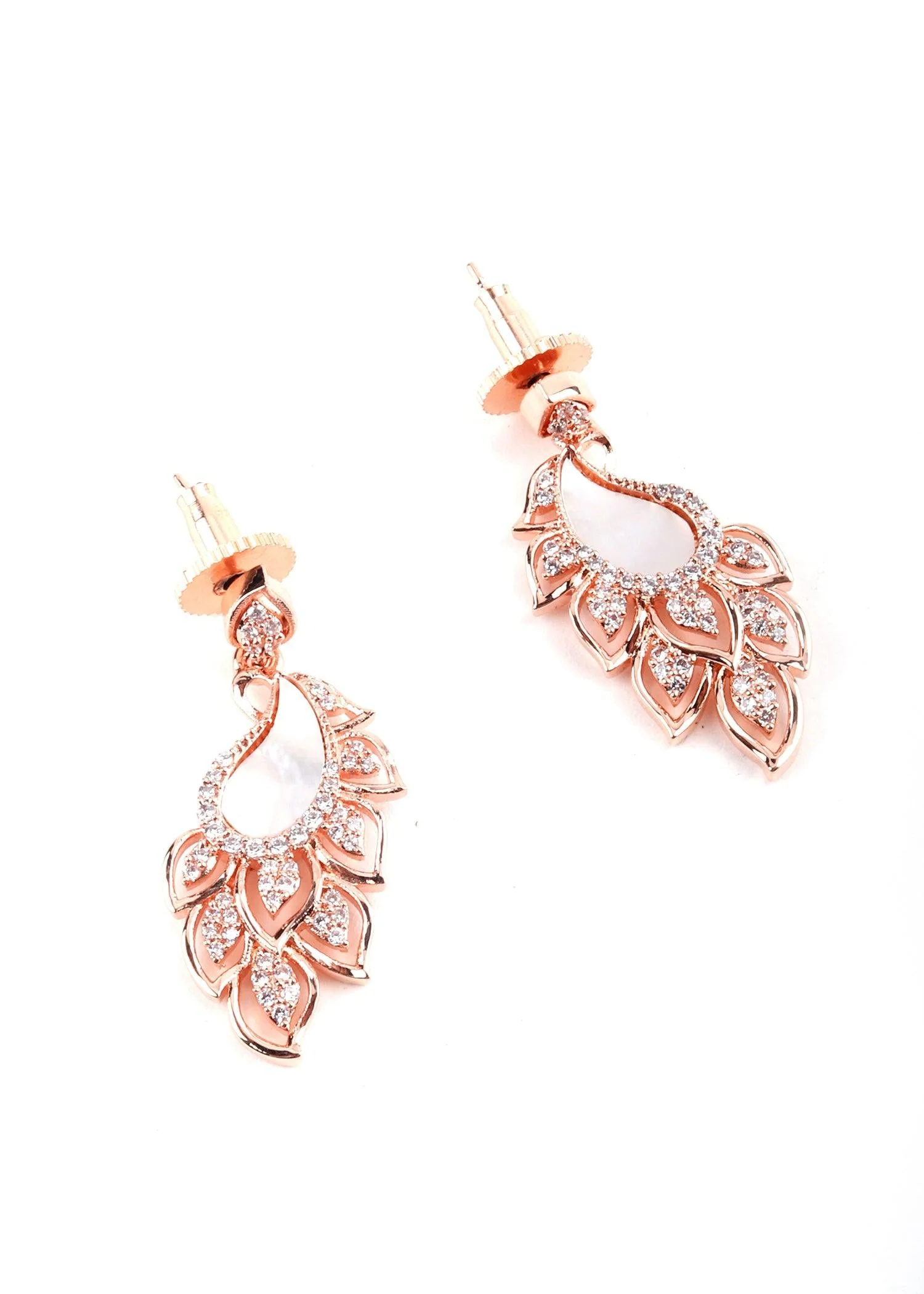 Odette Women Rose Gold Pendant Necklace Set - Image 5