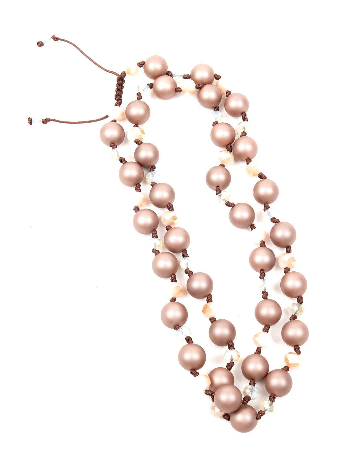 Odette Women Gold Rounded Metal Mala Necklace - Image 3