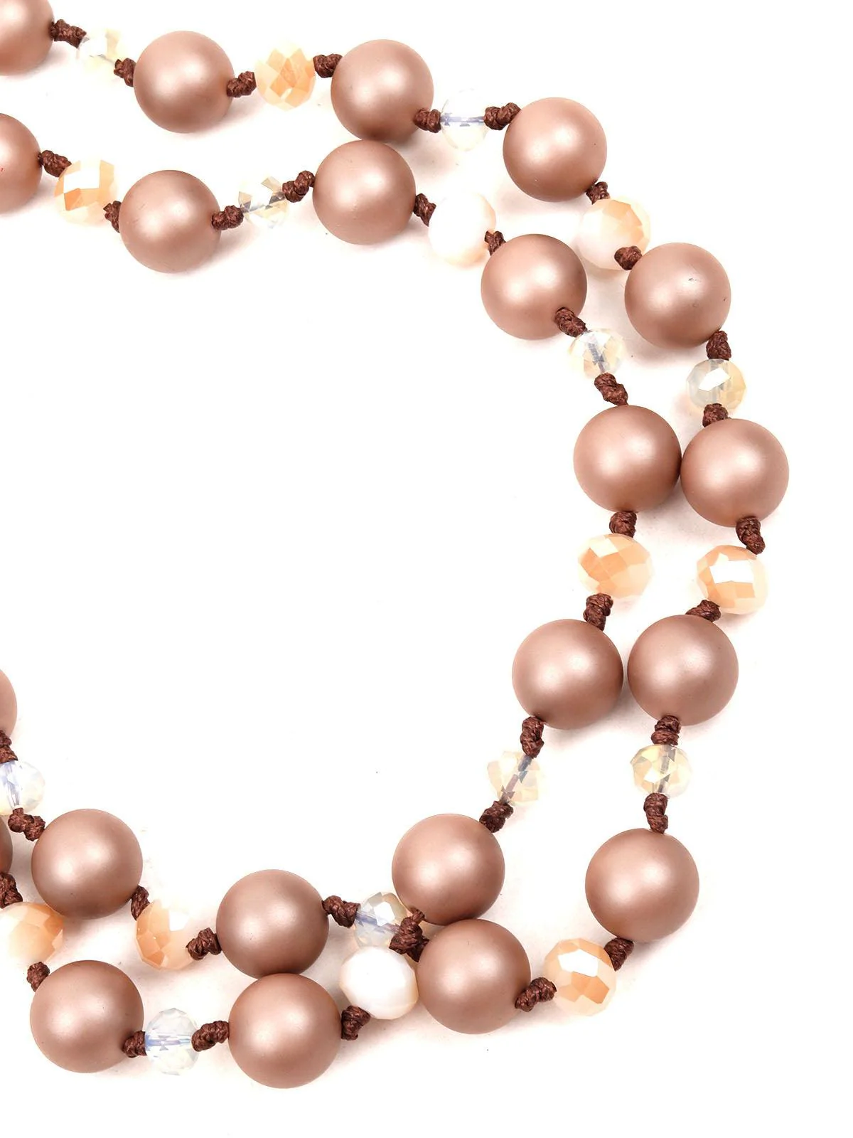 Odette Women Gold Rounded Metal Mala Necklace - Image 5