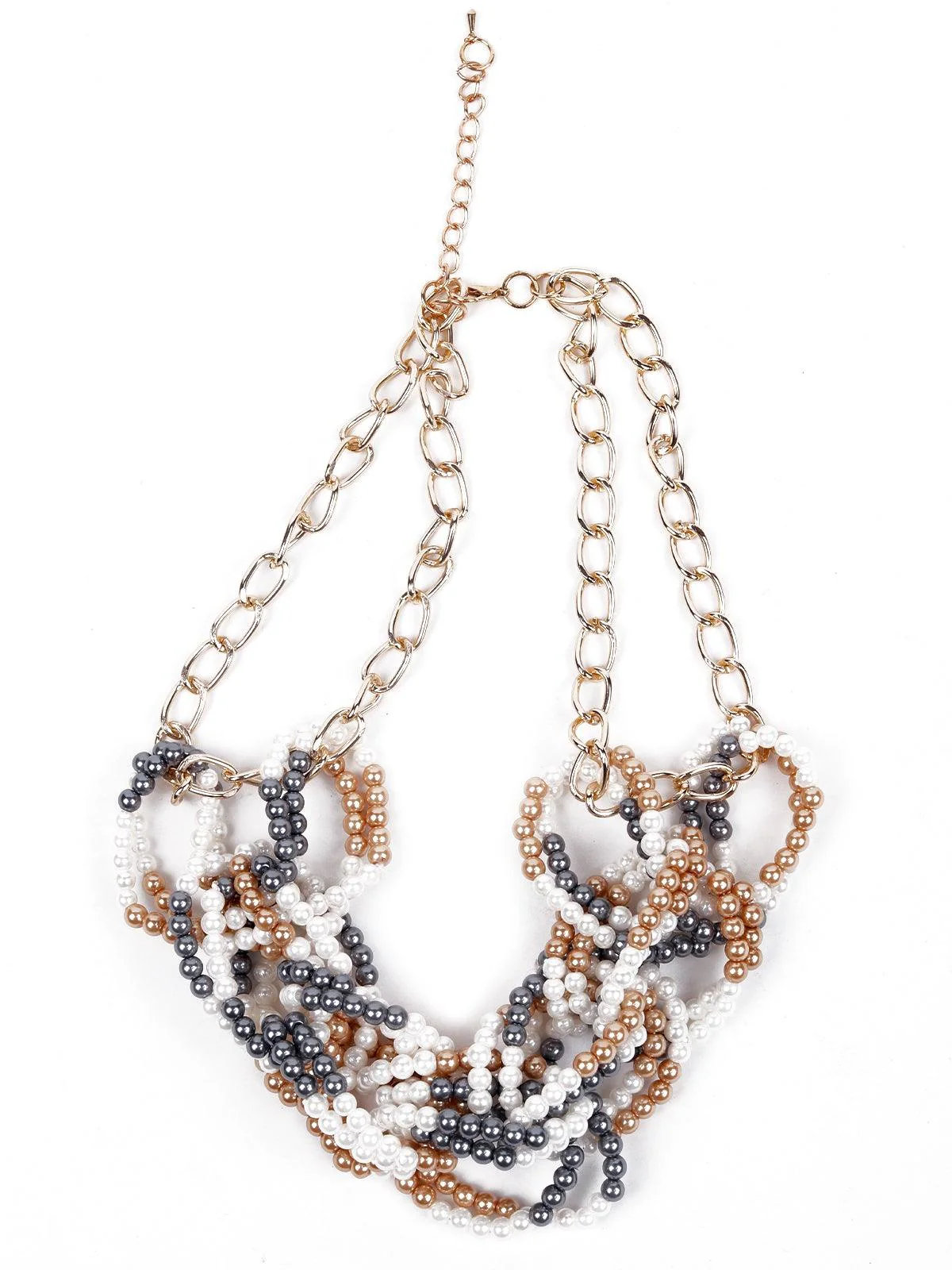 Odette Women Gold,Black And White Metal Necklace. - Image 3