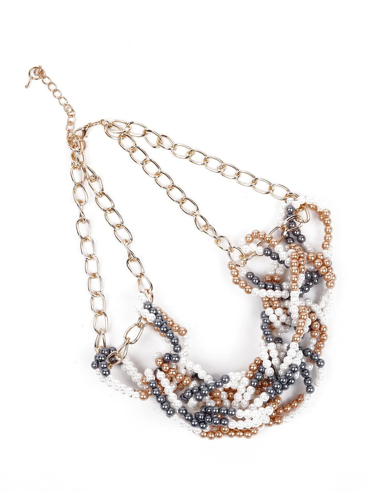 Odette Women Gold,Black And White Metal Necklace. - Image 4
