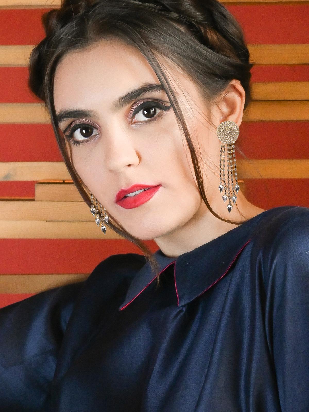 Odette Women Gold Metal Earrings - Image 2