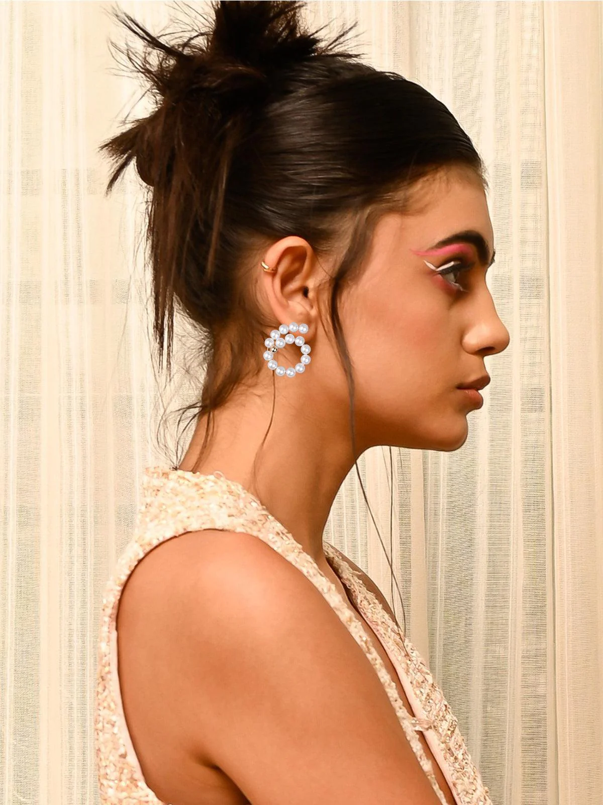 Odette Women White Metal Earrings - Image 2