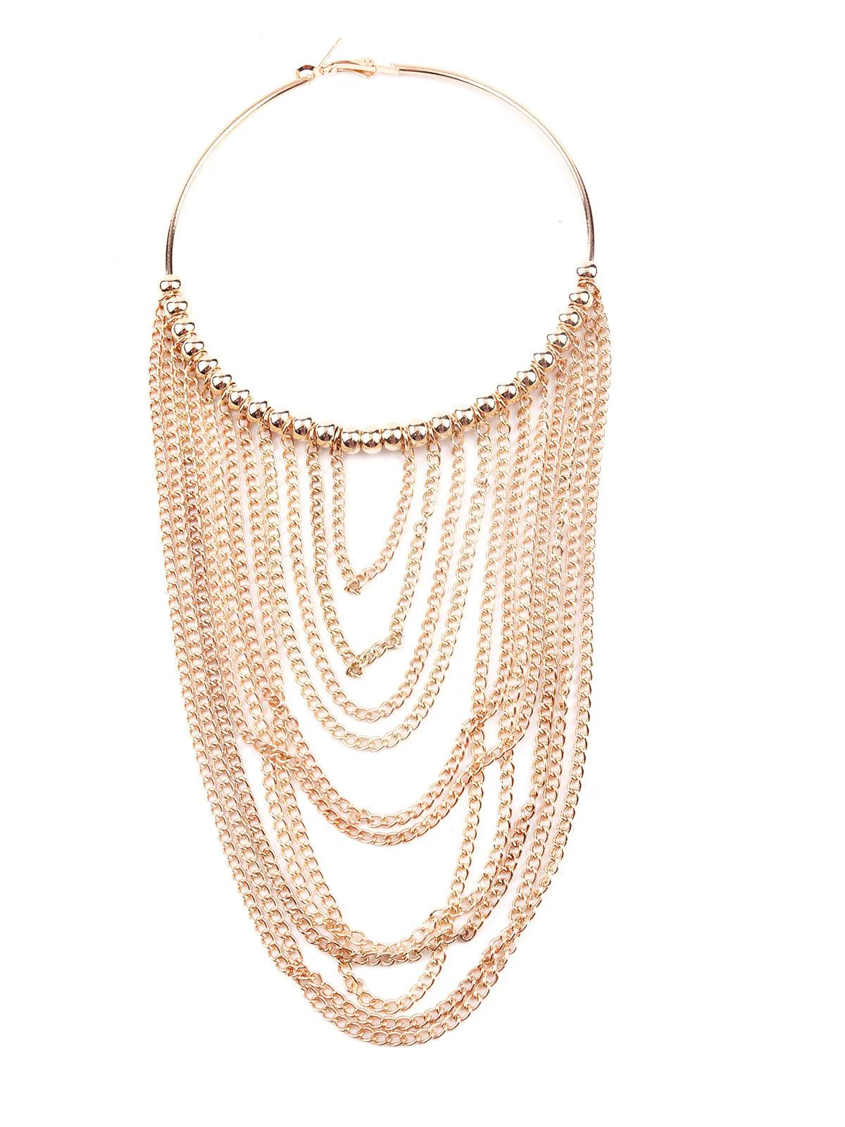 Odette Women Rounded Hoop Chain Earrings - Image 4