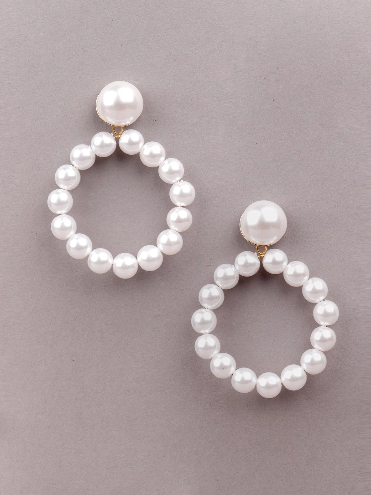 Odette Women Multicolour Metal Pearl Earrings - Image 3