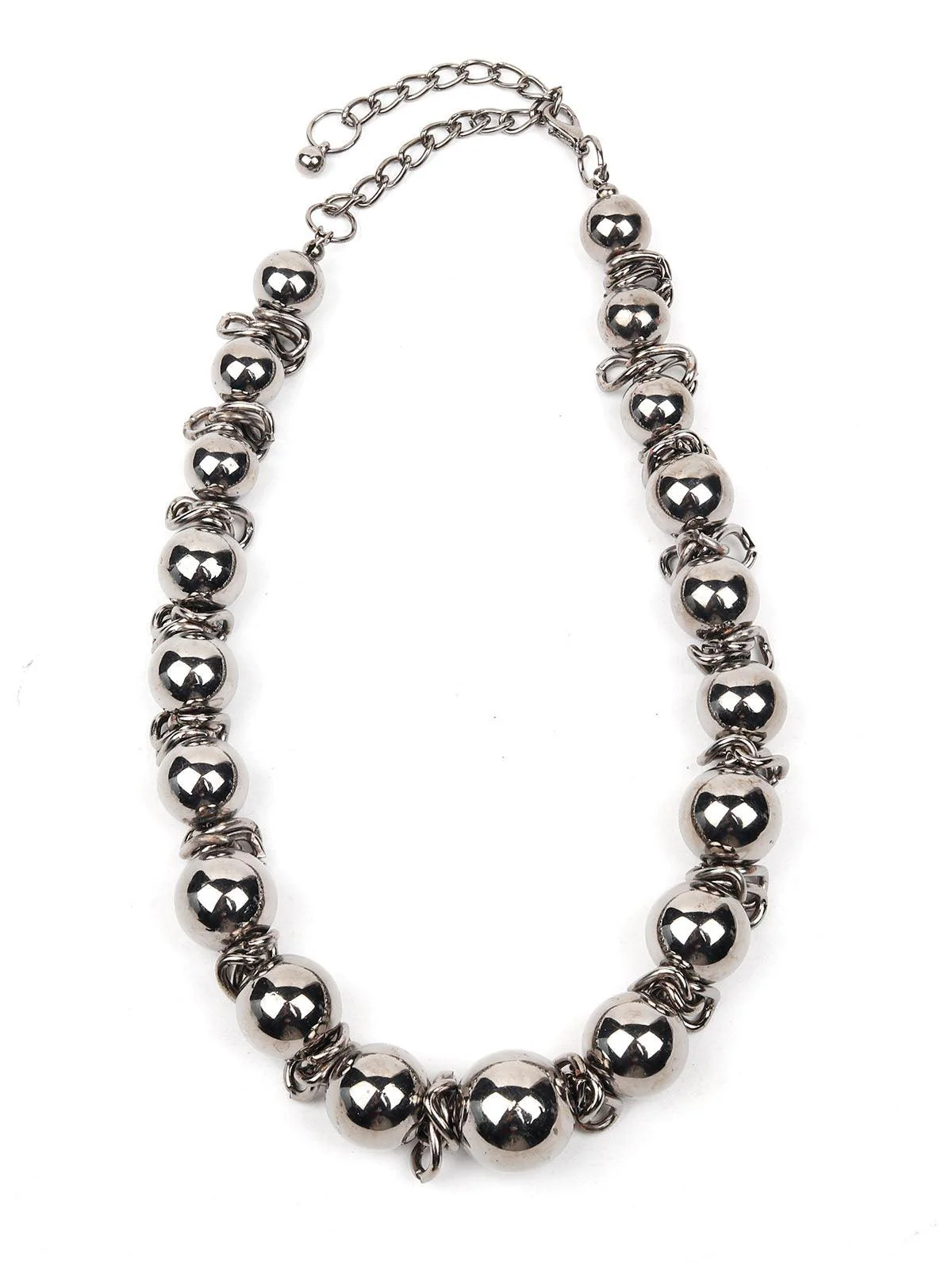 Odette Women Silver Rounded Metal Necklace - Image 3