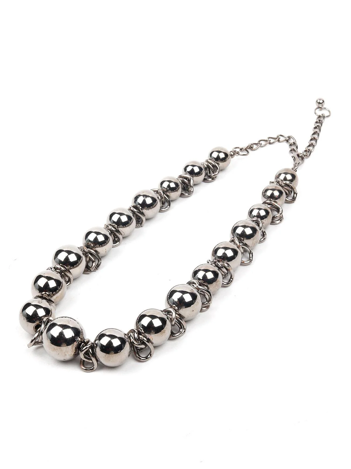 Odette Women Silver Rounded Metal Necklace - Image 4