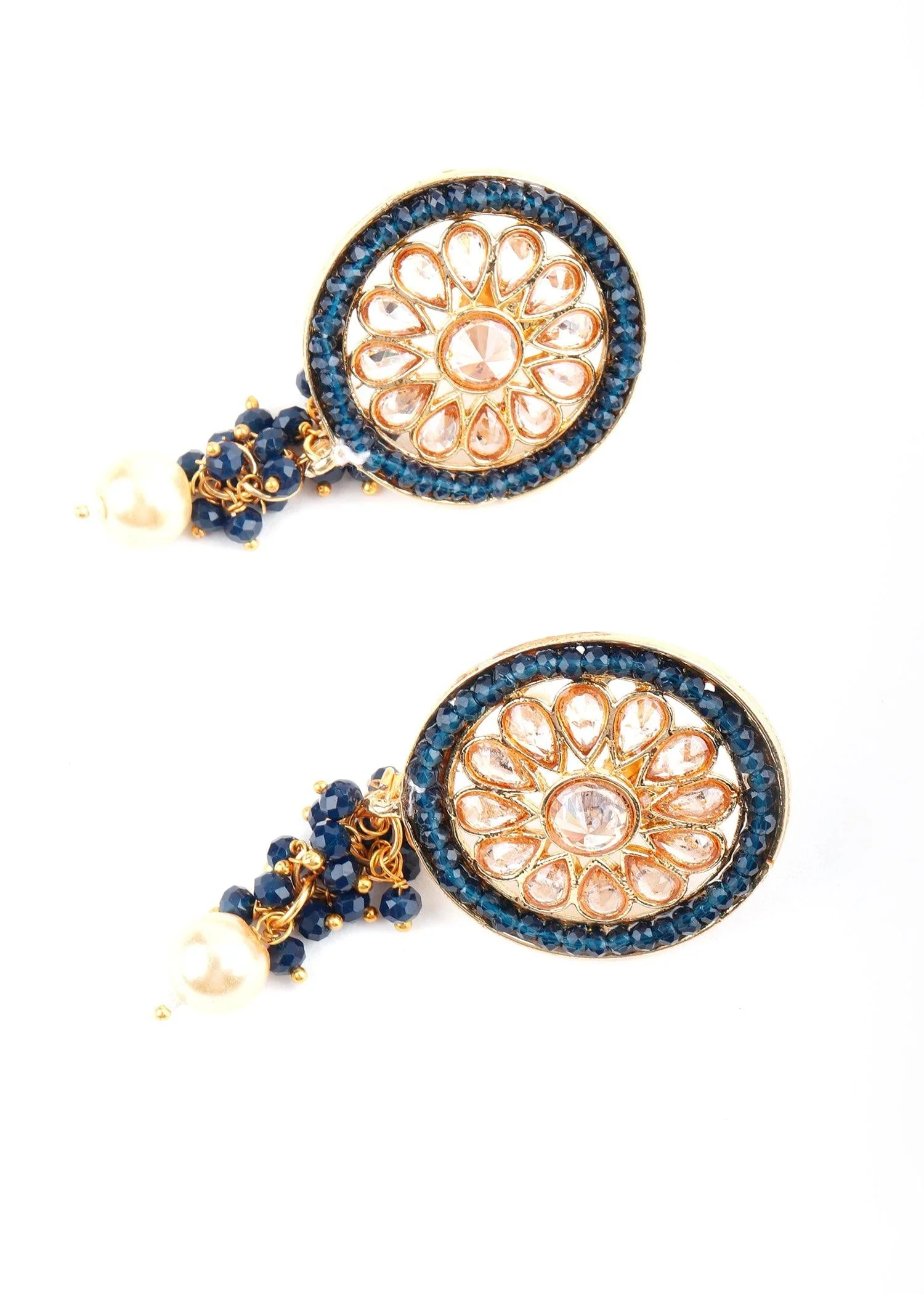 Odette Women Royal Blue Pearl Choker Set - Image 5