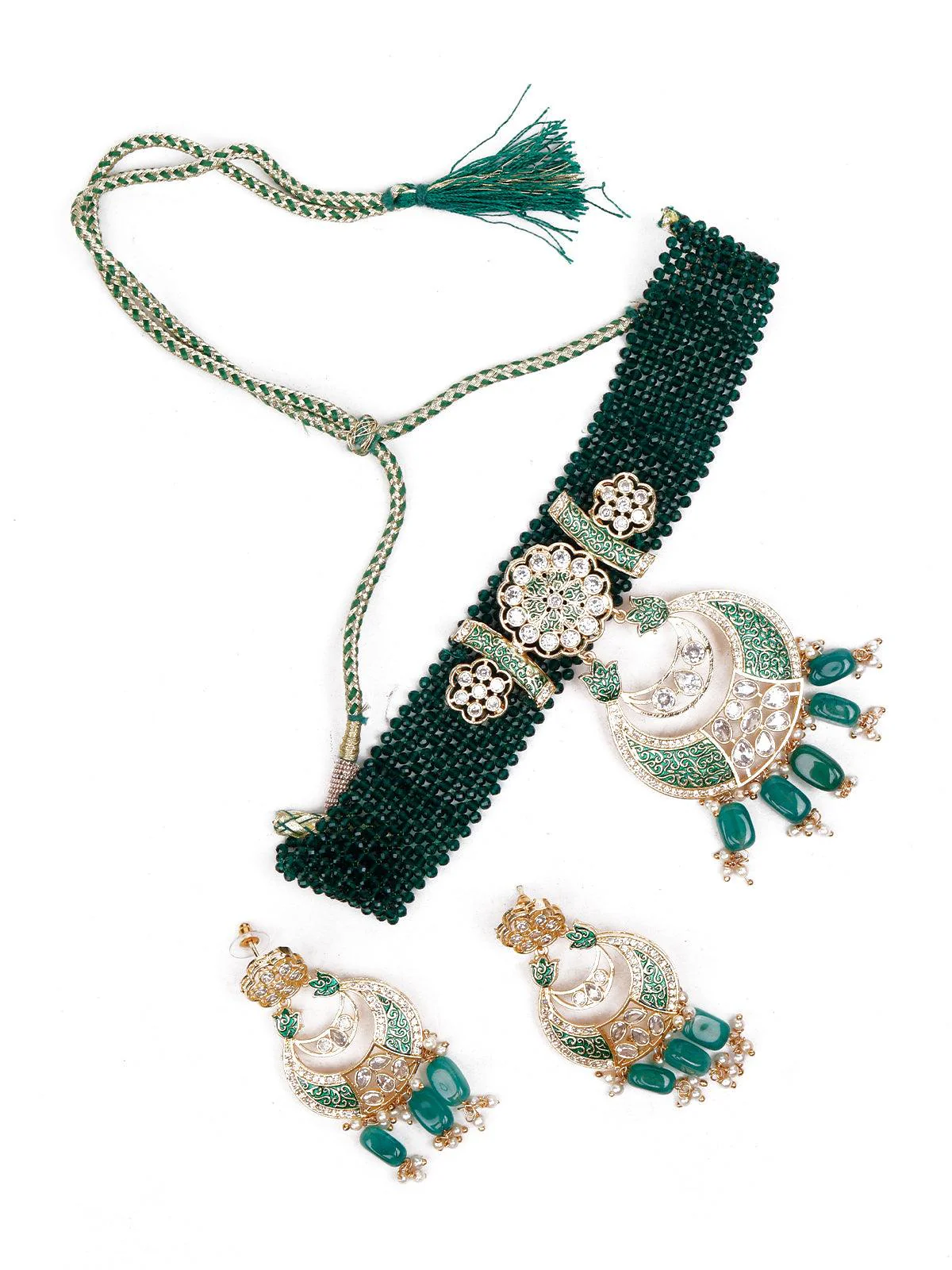 Odette Women Green Metal Choker Necklace - Image 2