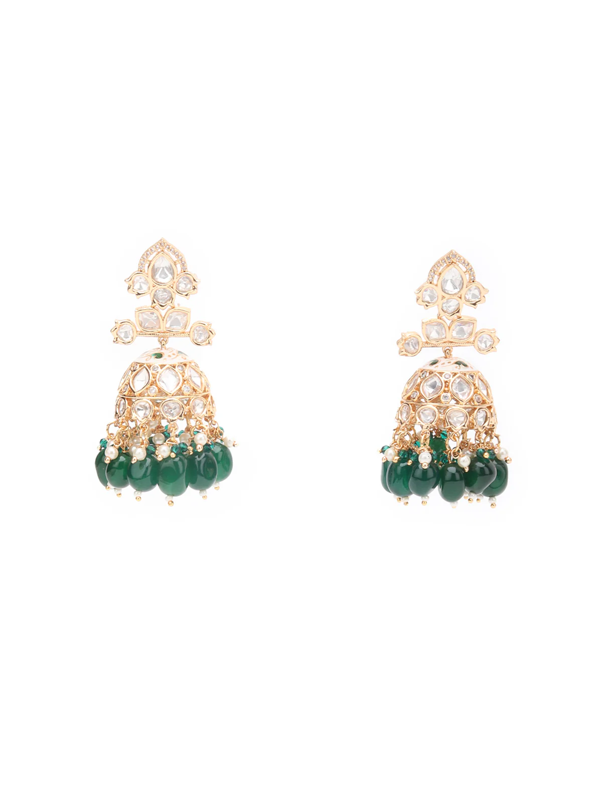 Odette Green And White Alloy Jewellery Set For Women - Image 5