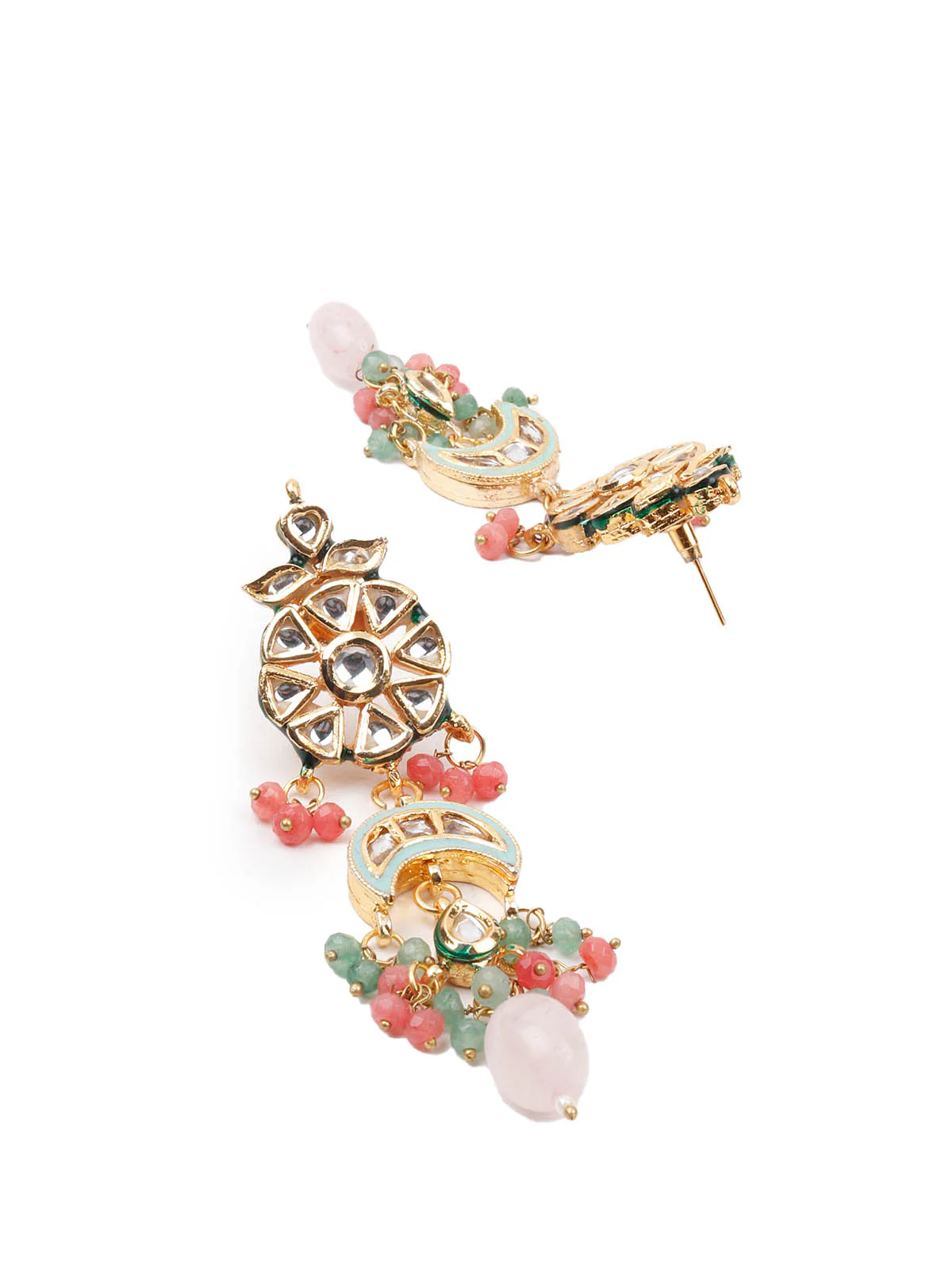 Odette Women Royal Look Multicolored Double Sided Long Necklace Set - Image 6