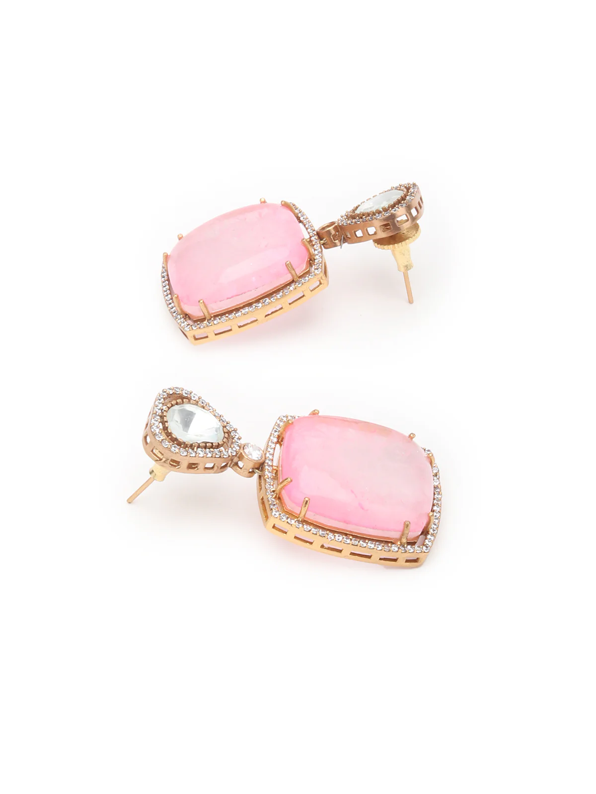 Odette Pink Alloy Jewellery Set For Women - Image 6