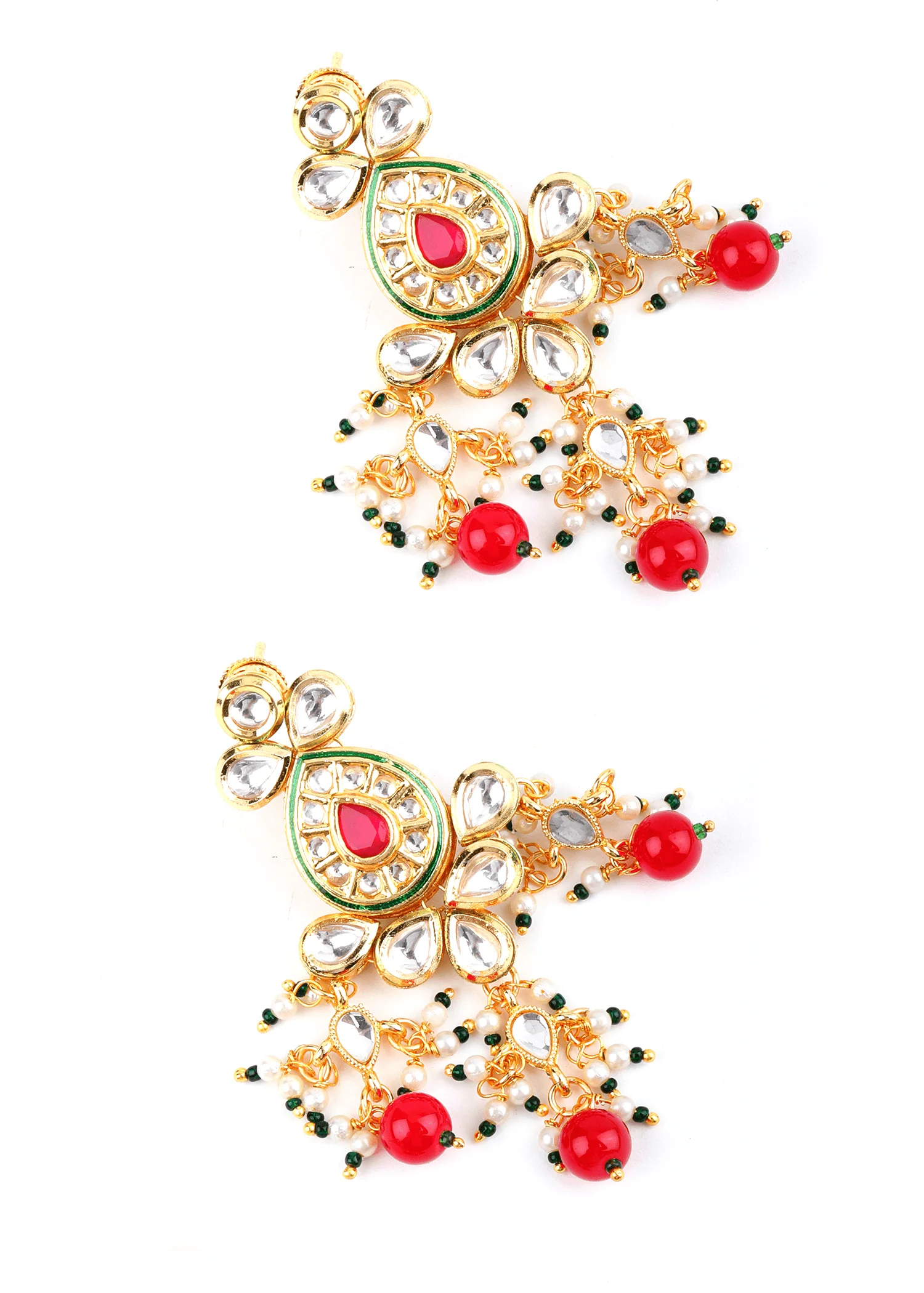 Odette Women Royal Pearl & Kundan Necklace Set - Image 5