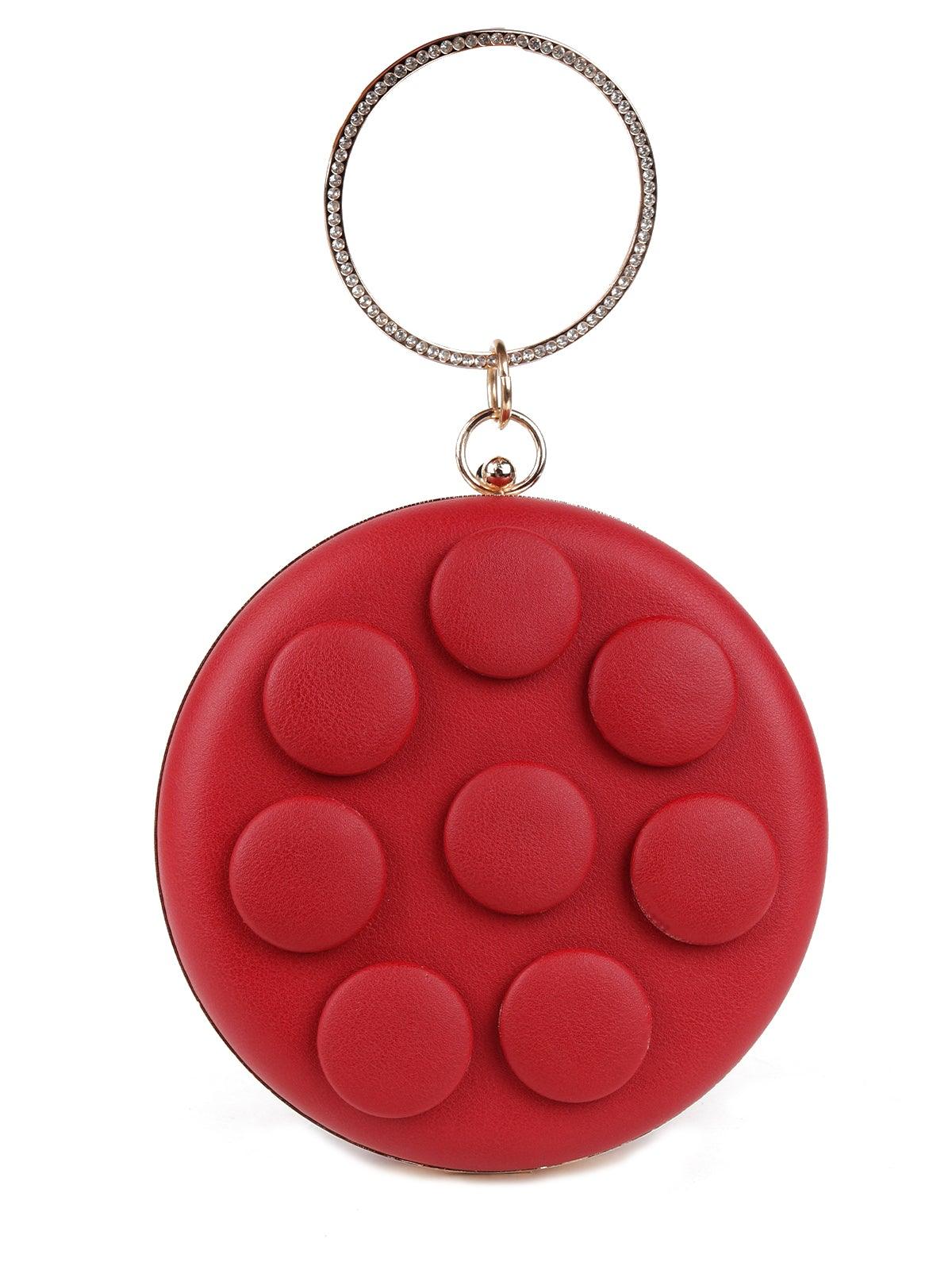 Odette Women Red Solid Spherical Bag. - Image 4