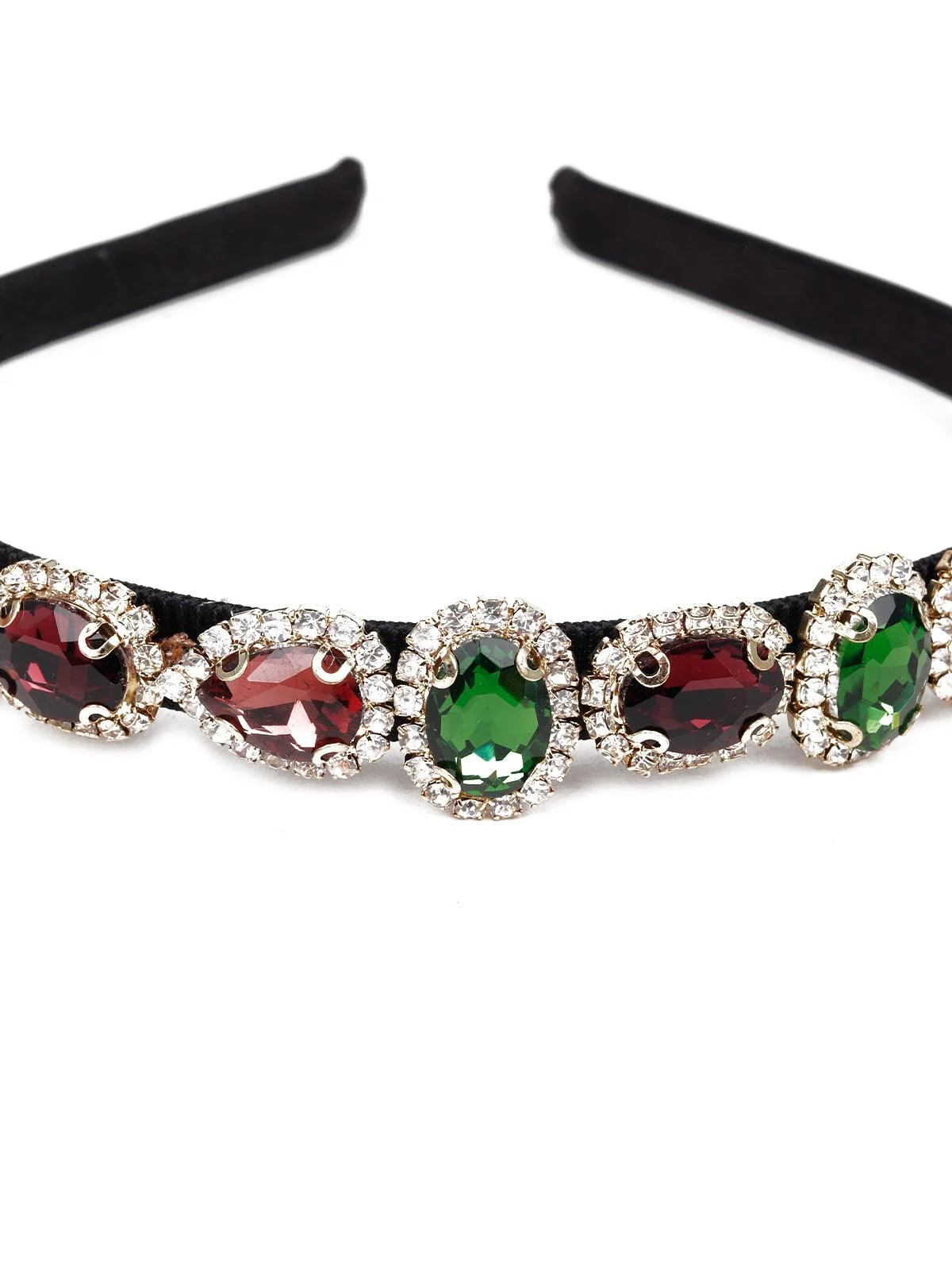 Odette Women Red And Green Rhinestones Headband - Image 6