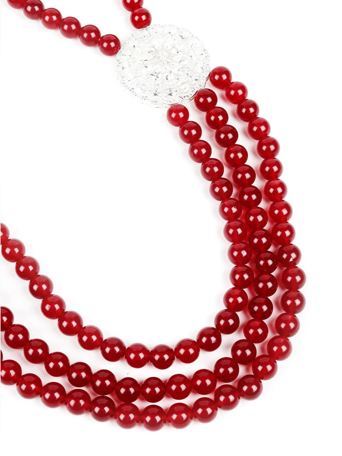 Odette Women Silver Beads Necklace Set - Image 4