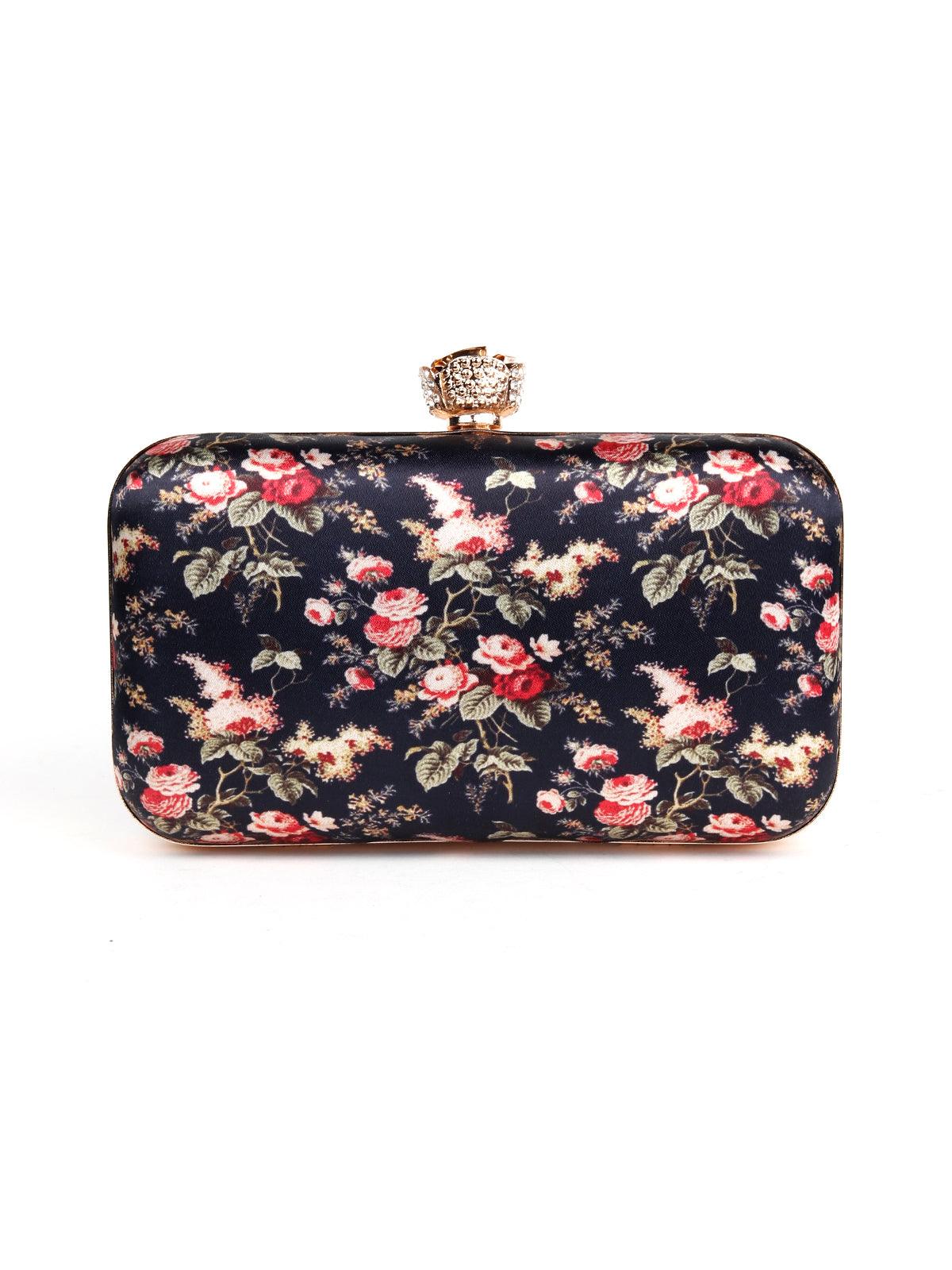 Odette Women Navy Blue Metal Clutch - Image 5