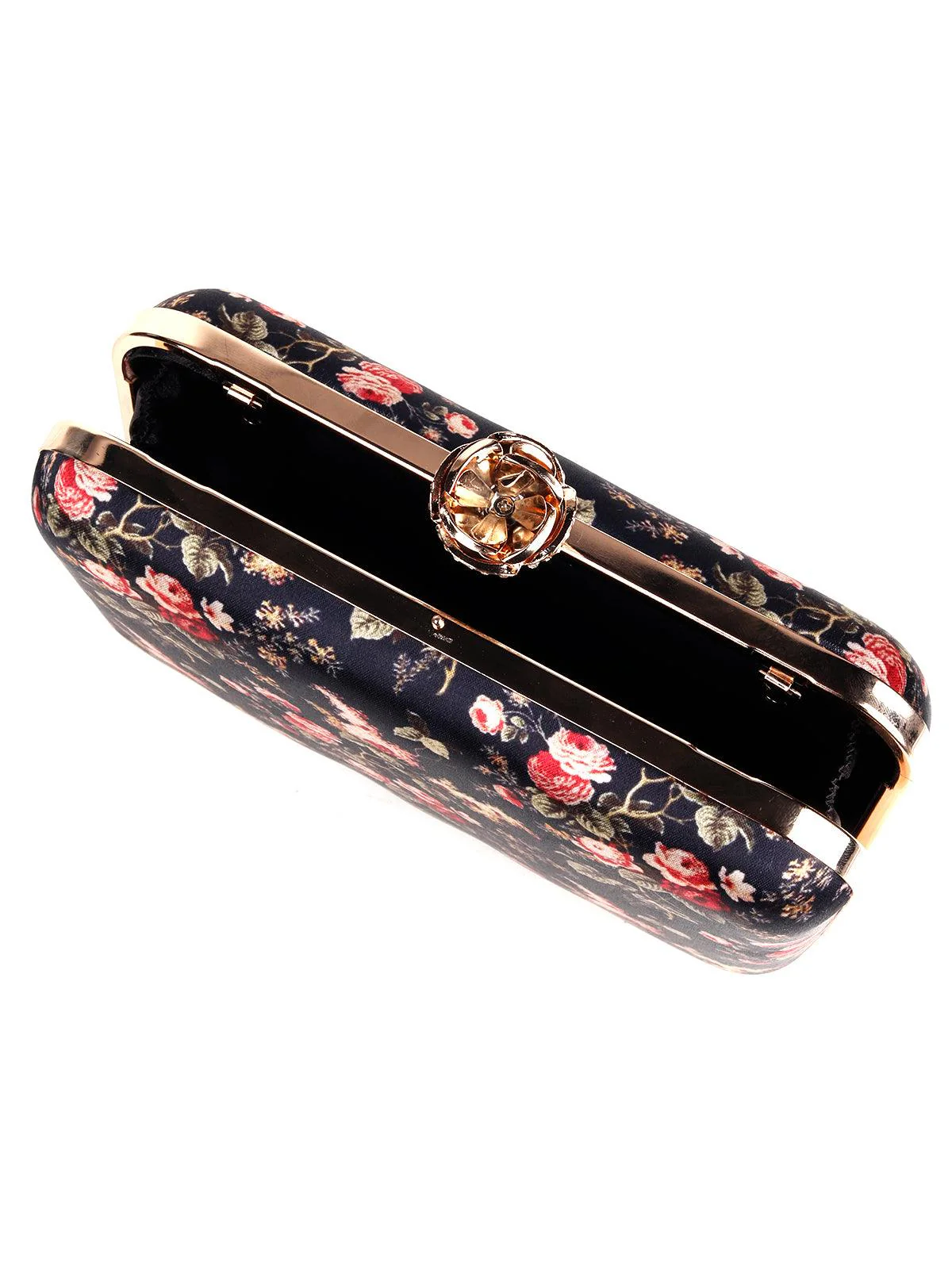 Odette Women Navy Blue Metal Clutch - Image 6
