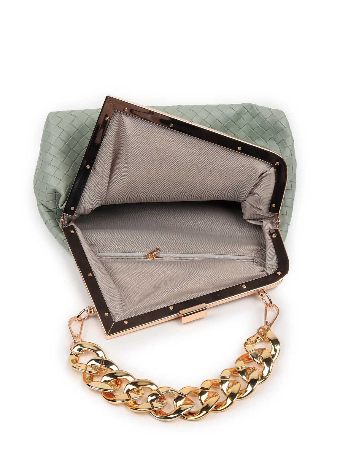 Odette Women Sea Green Patterned Clutch - Image 7