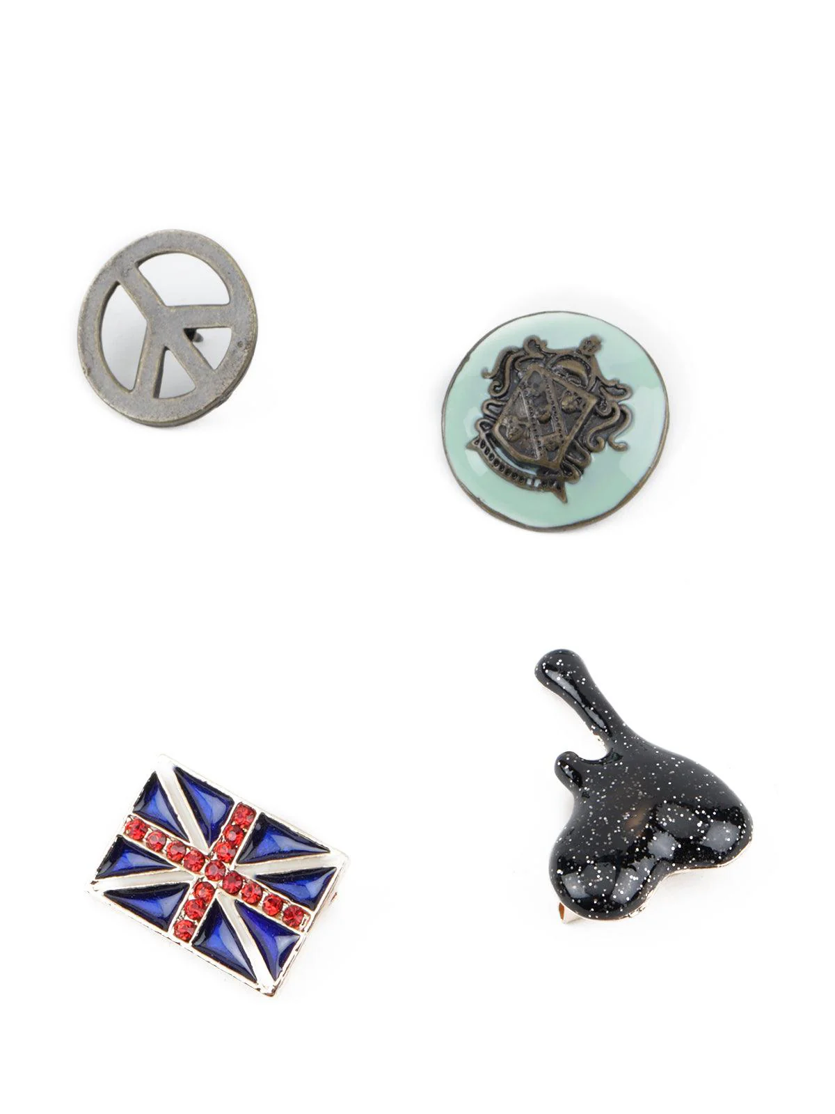 Odette Women Set Of Four Multicolor Dainty Brooch - Image 2