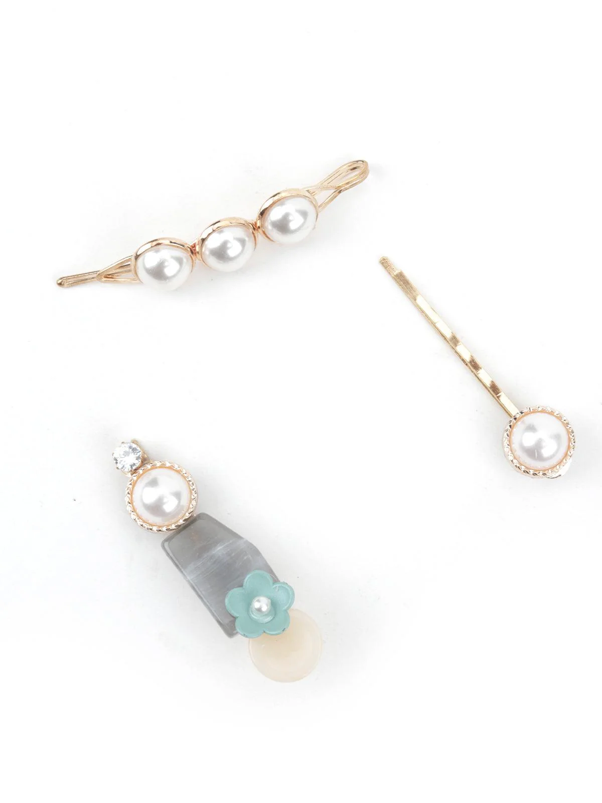 Odette Women Set Of Three Pearly Magnificient Hair Clips - Image 3