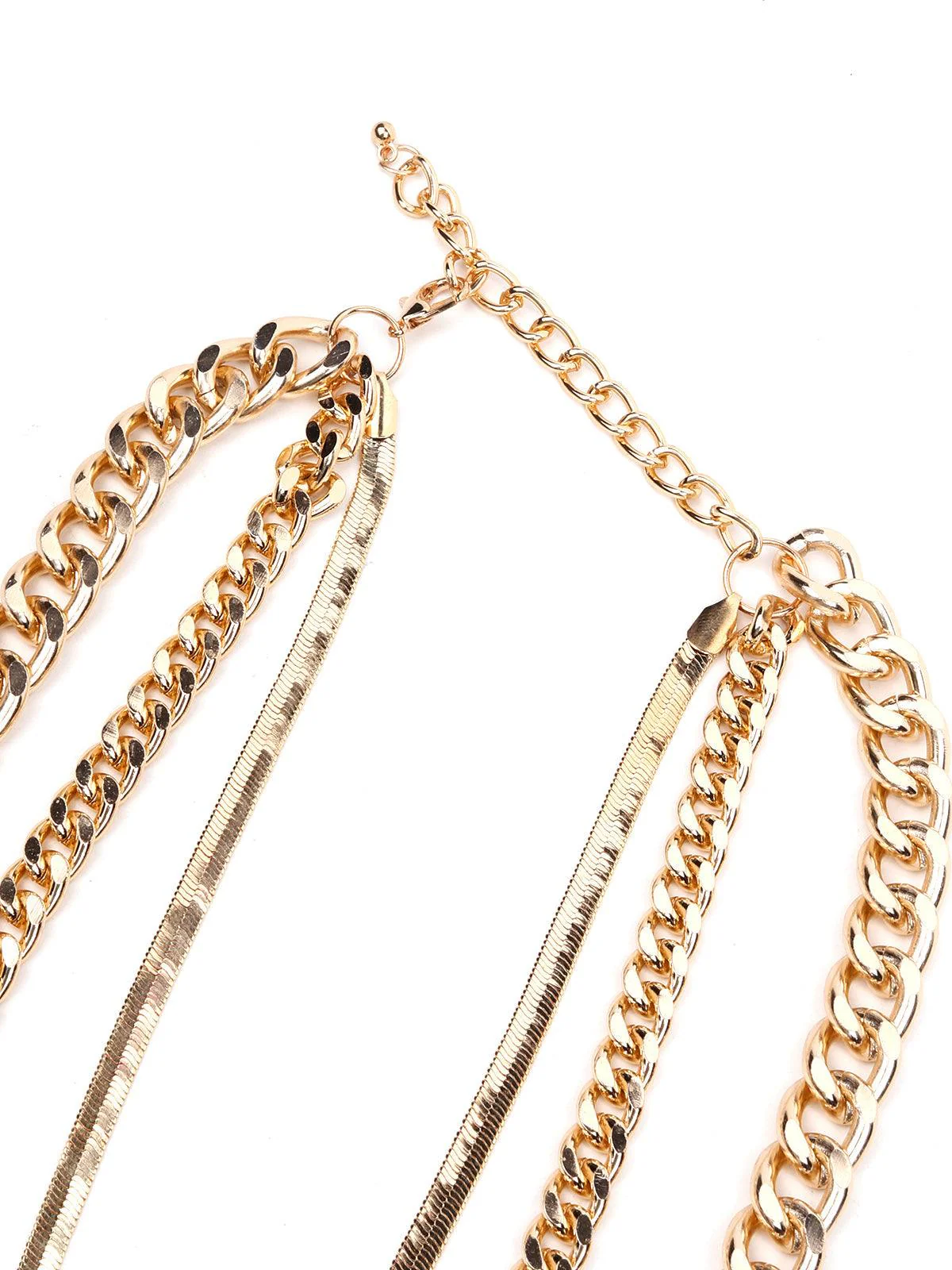 Odette Women Black And Gold Multicoloured Metal Chained Necklace - Image 6