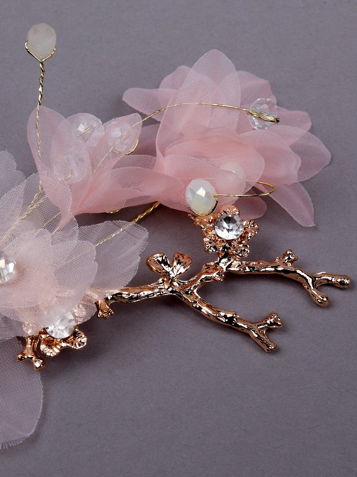Odette Women Pink Sheerfabric Brooch - Image 5