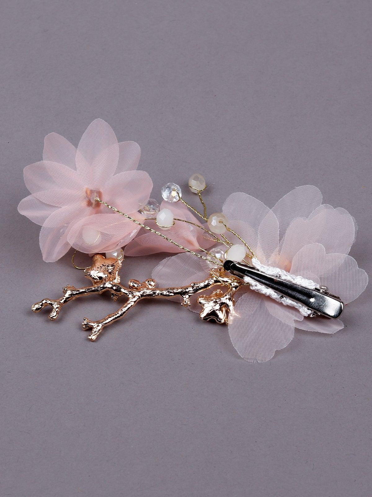 Odette Women Pink Sheerfabric Brooch - Image 6