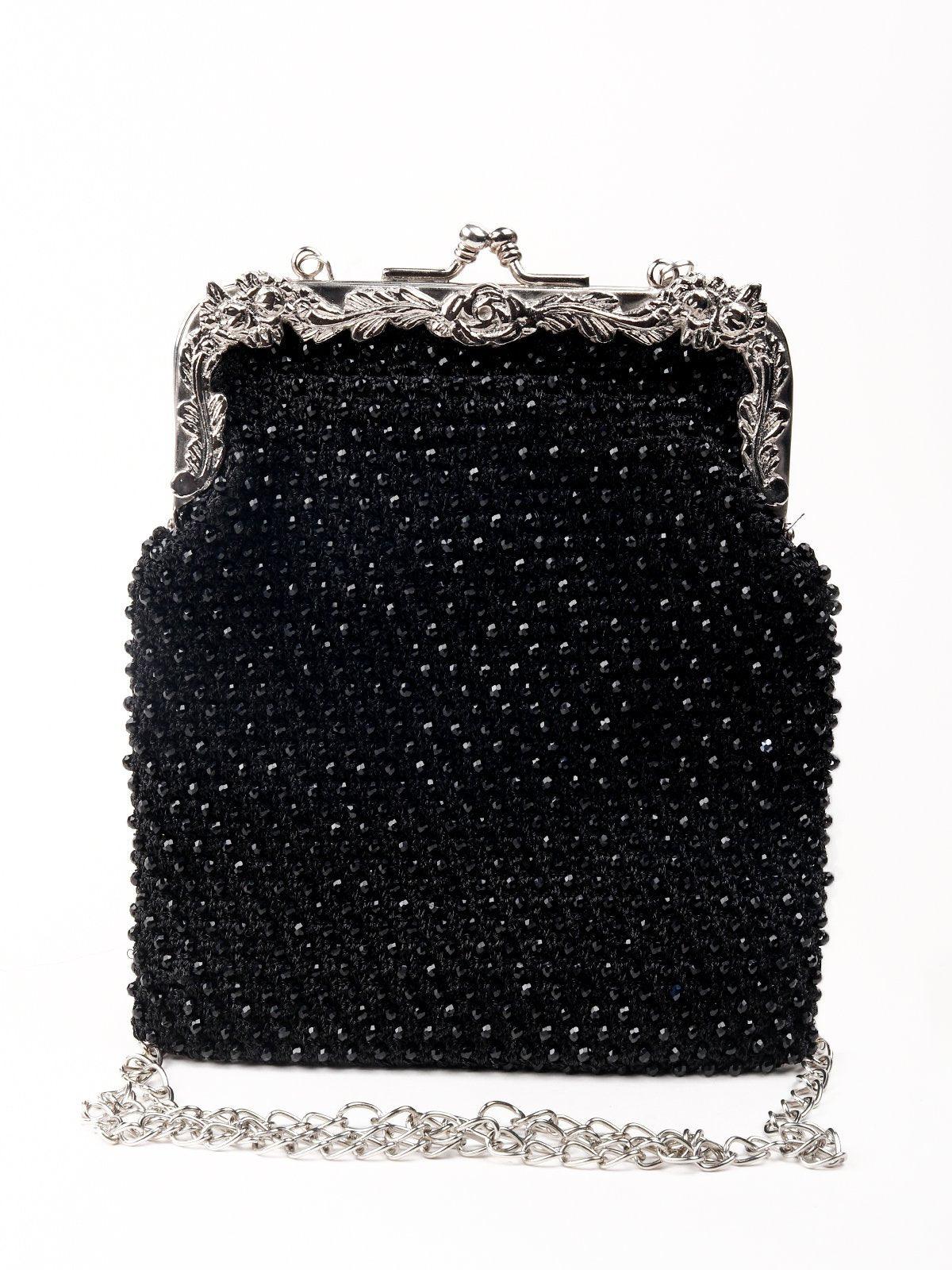 Odette Women Black Metal Sling Bag - Image 3