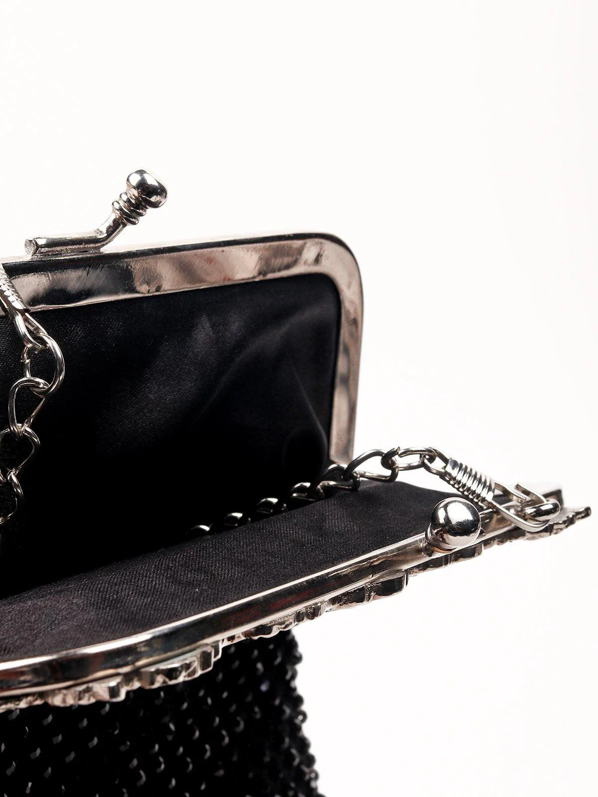 Odette Women Black Metal Sling Bag - Image 4