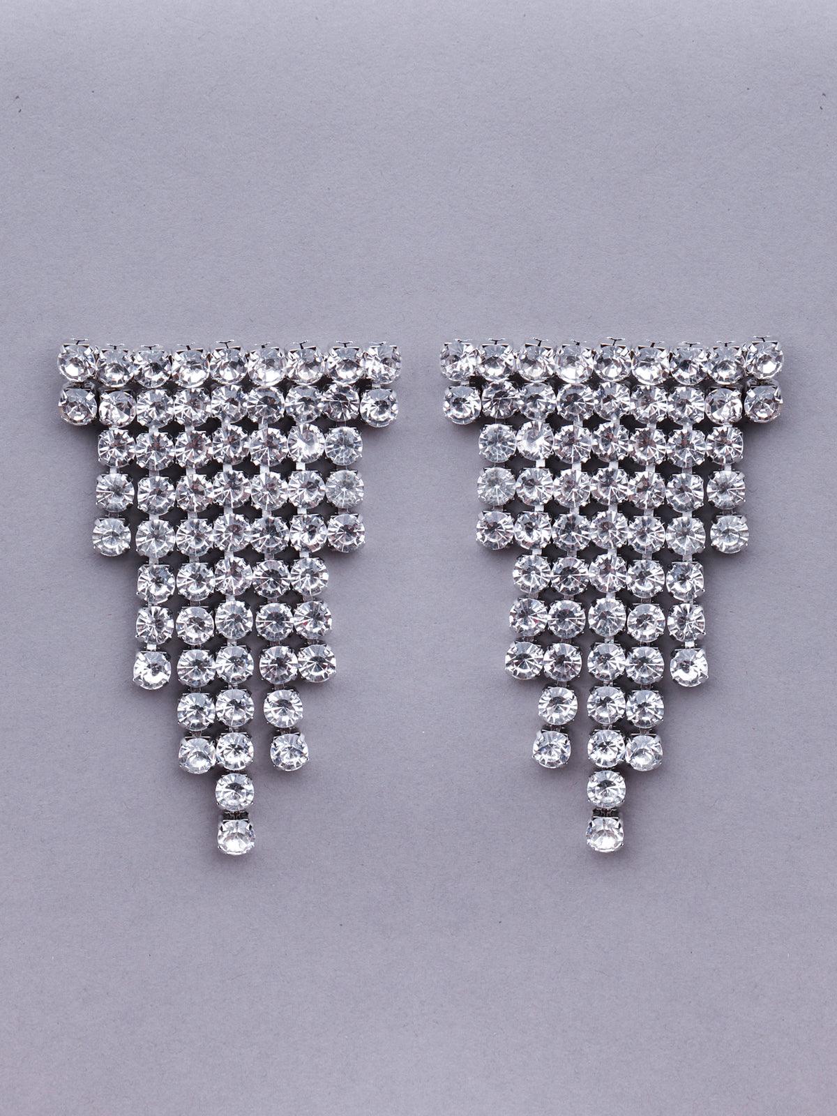 Odette Women Silver Statement Metal Earrings - Image 3