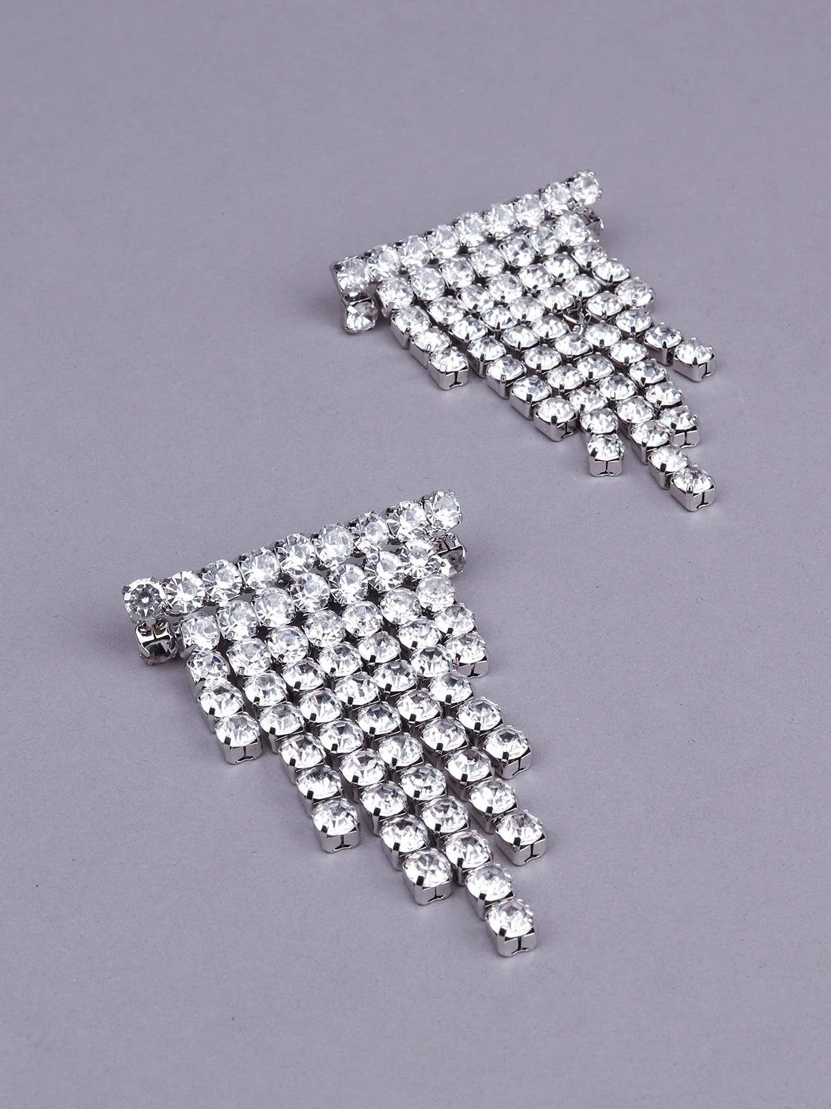 Odette Women Silver Statement Metal Earrings - Image 5