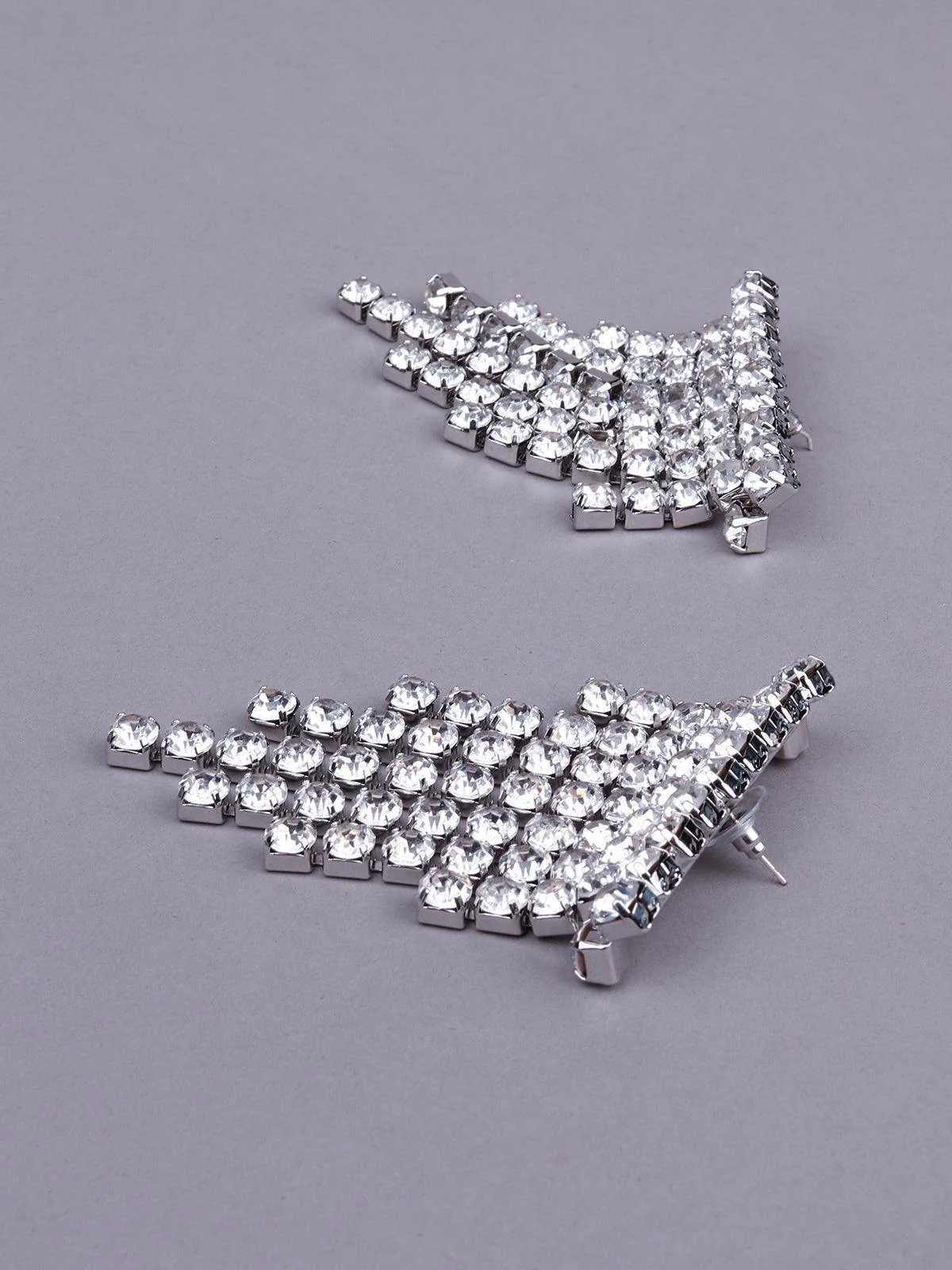 Odette Women Silver Statement Metal Earrings - Image 6